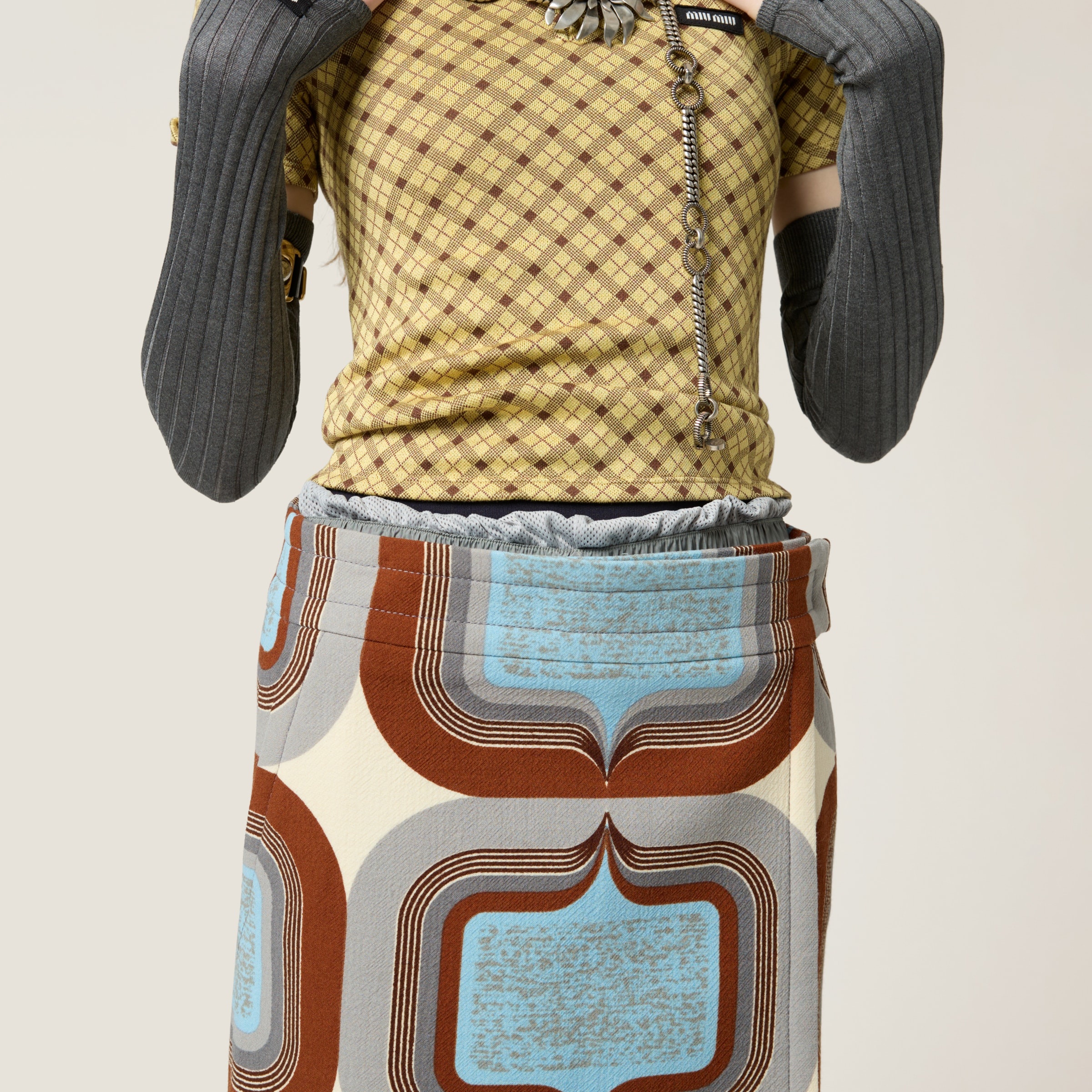 Printed natté skirt - 4