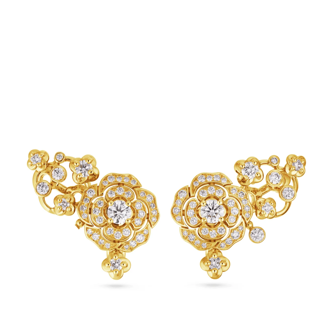 Bouton de Camélia crawling earrings - 1