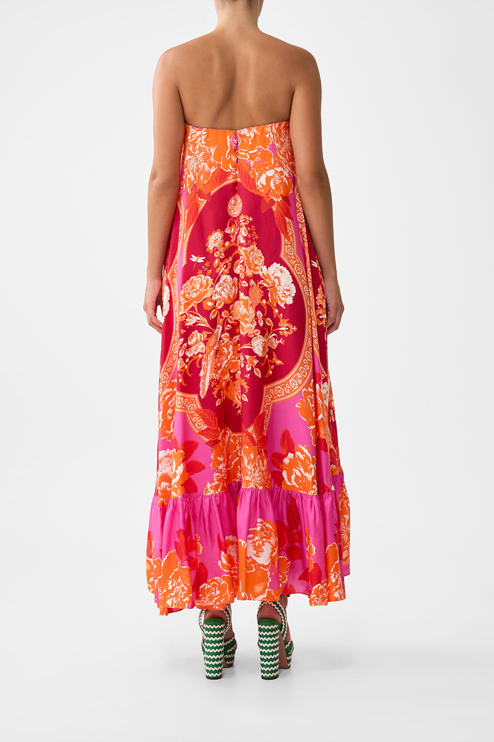STRAPLESS MAXI WITH RUFFLE HEM - 3