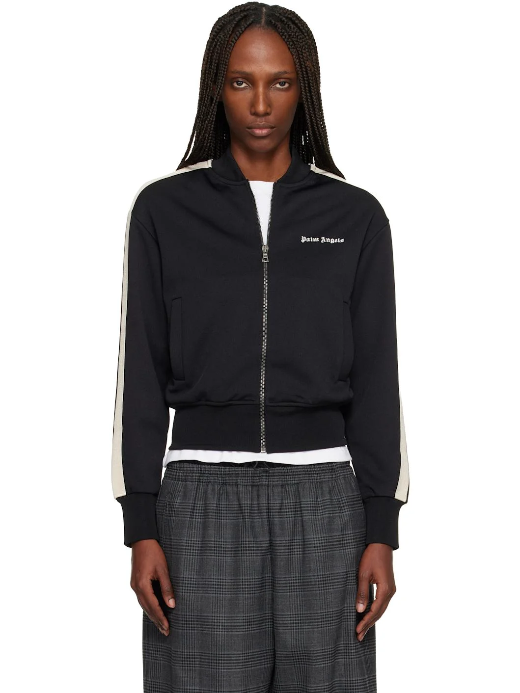 Black Classic Logo Track Bomber Jacket - 1