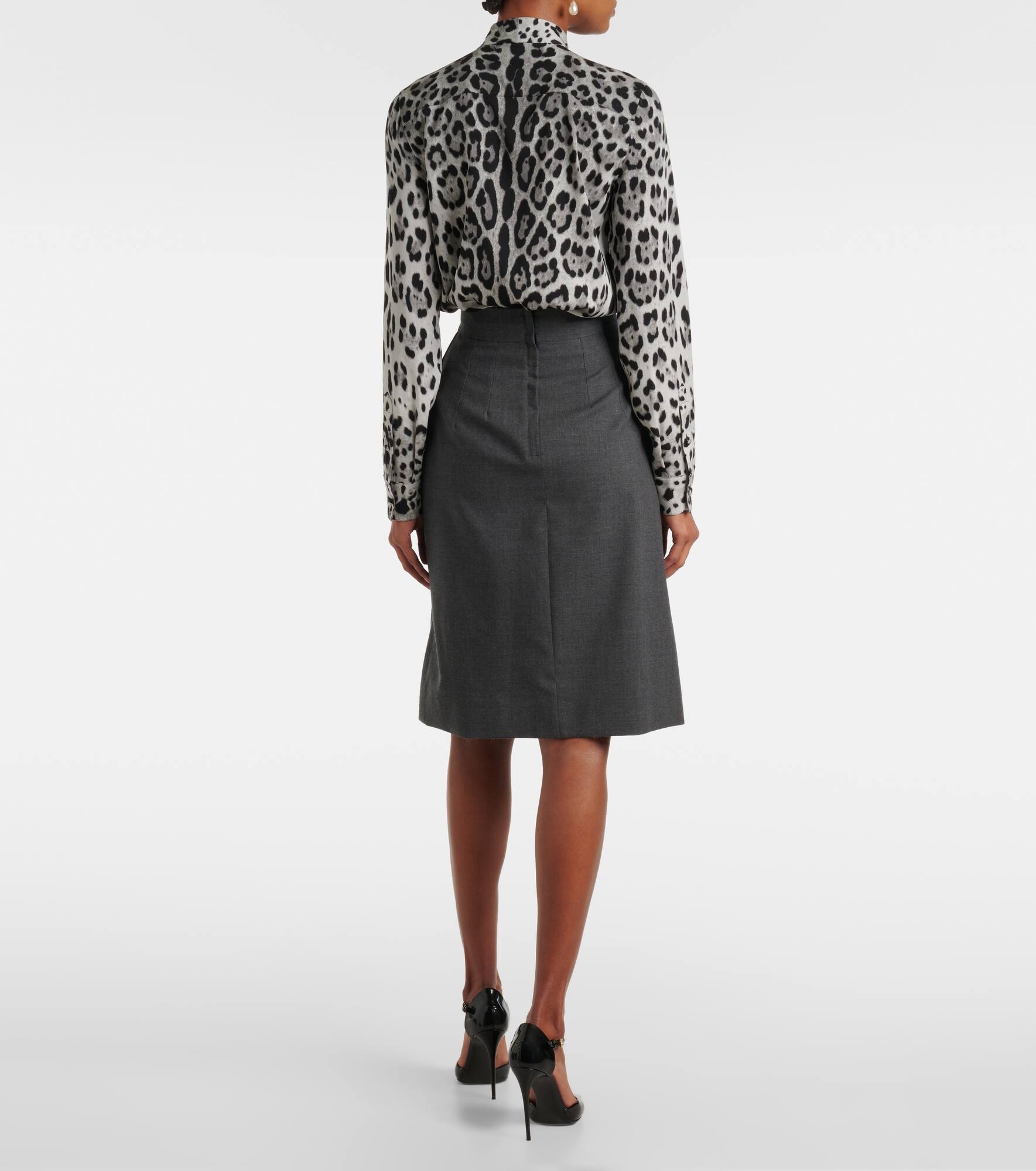 Virgin wool midi skirt - 3