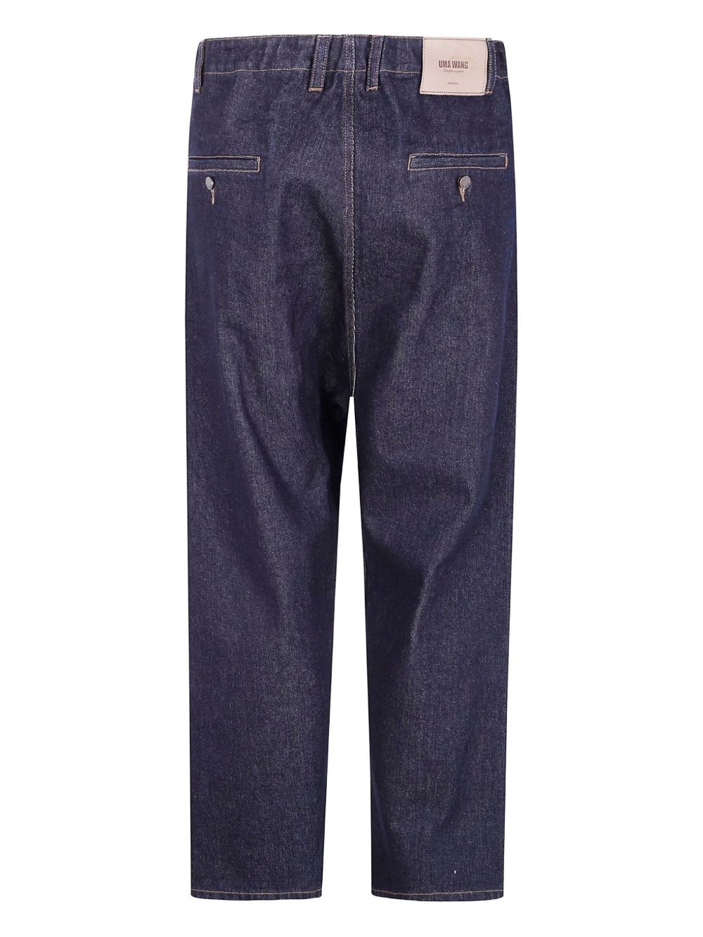 drawstring pocketed straight-leg jeans - 2