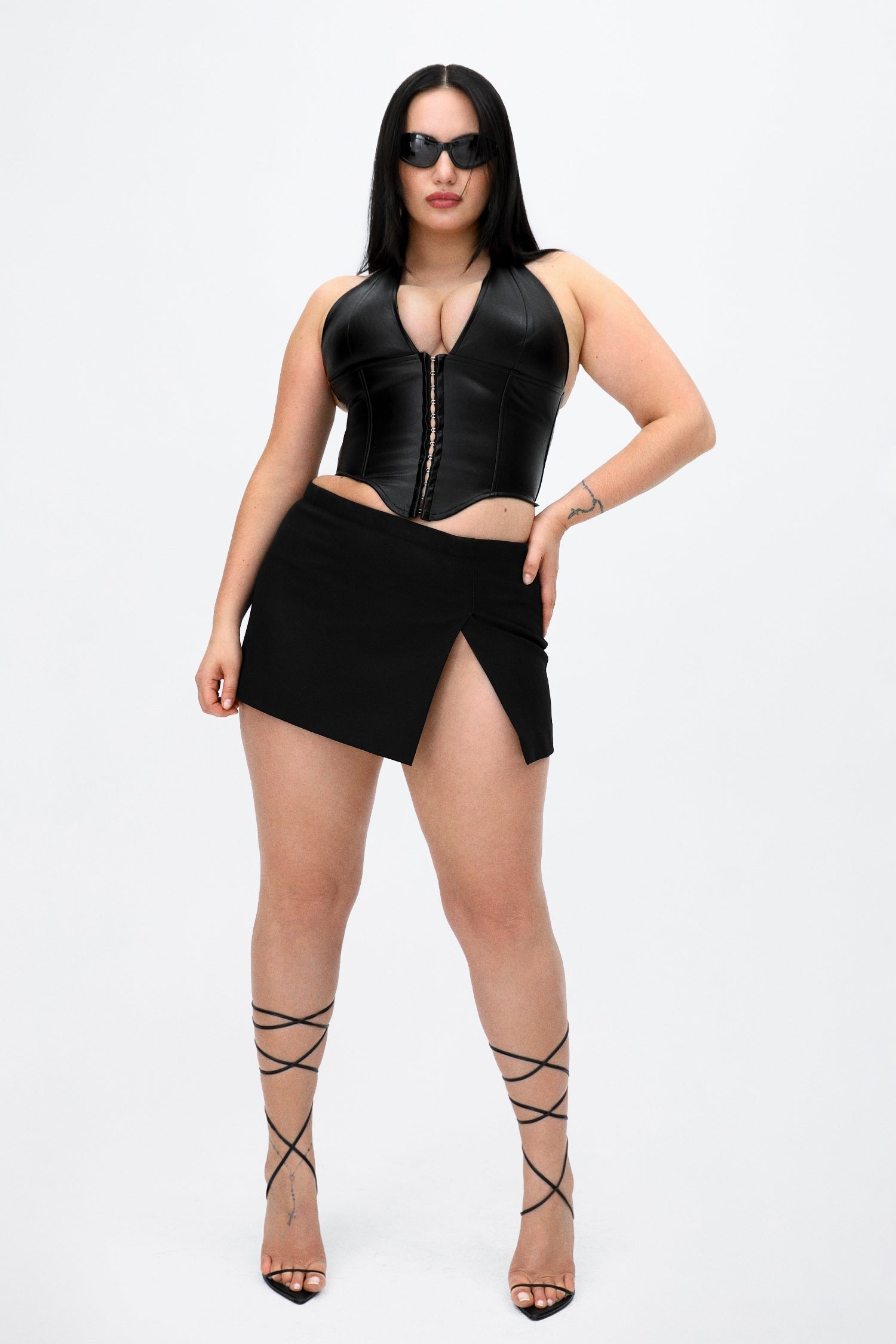 MARA CORSET - BLACK VEGAN LEATHER - 3