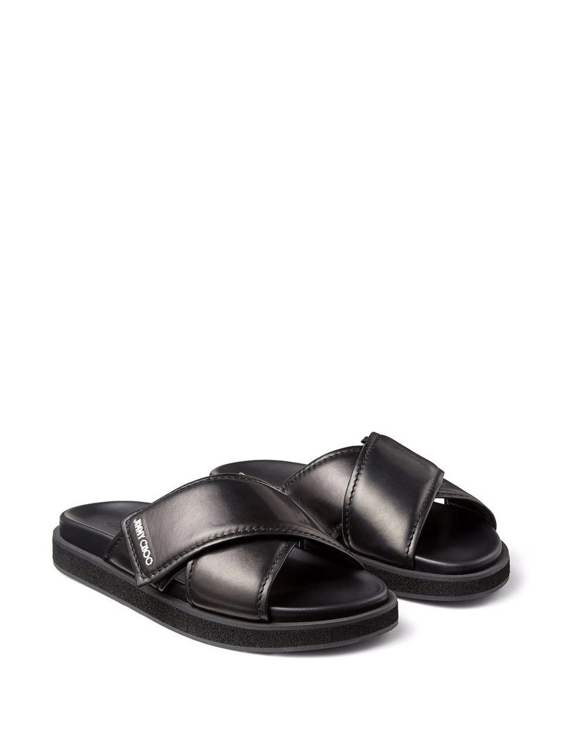 JIMMY CHOO Joel crossover-strap leather sandals outlook