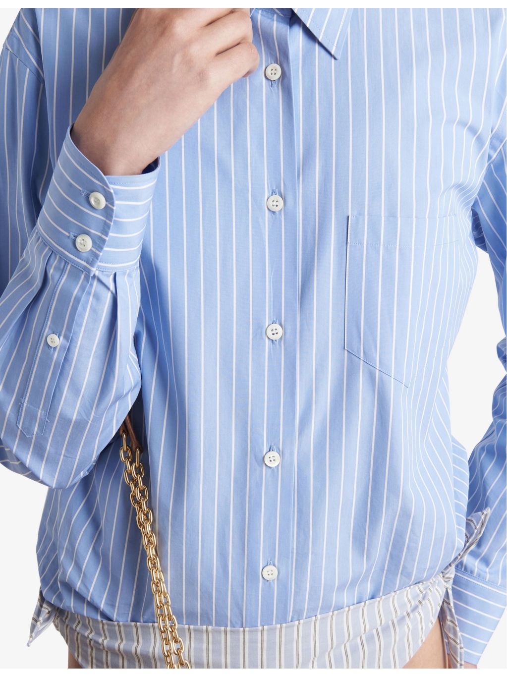 Stripe-motif menswear-fit cotton-poplin shirt - 3