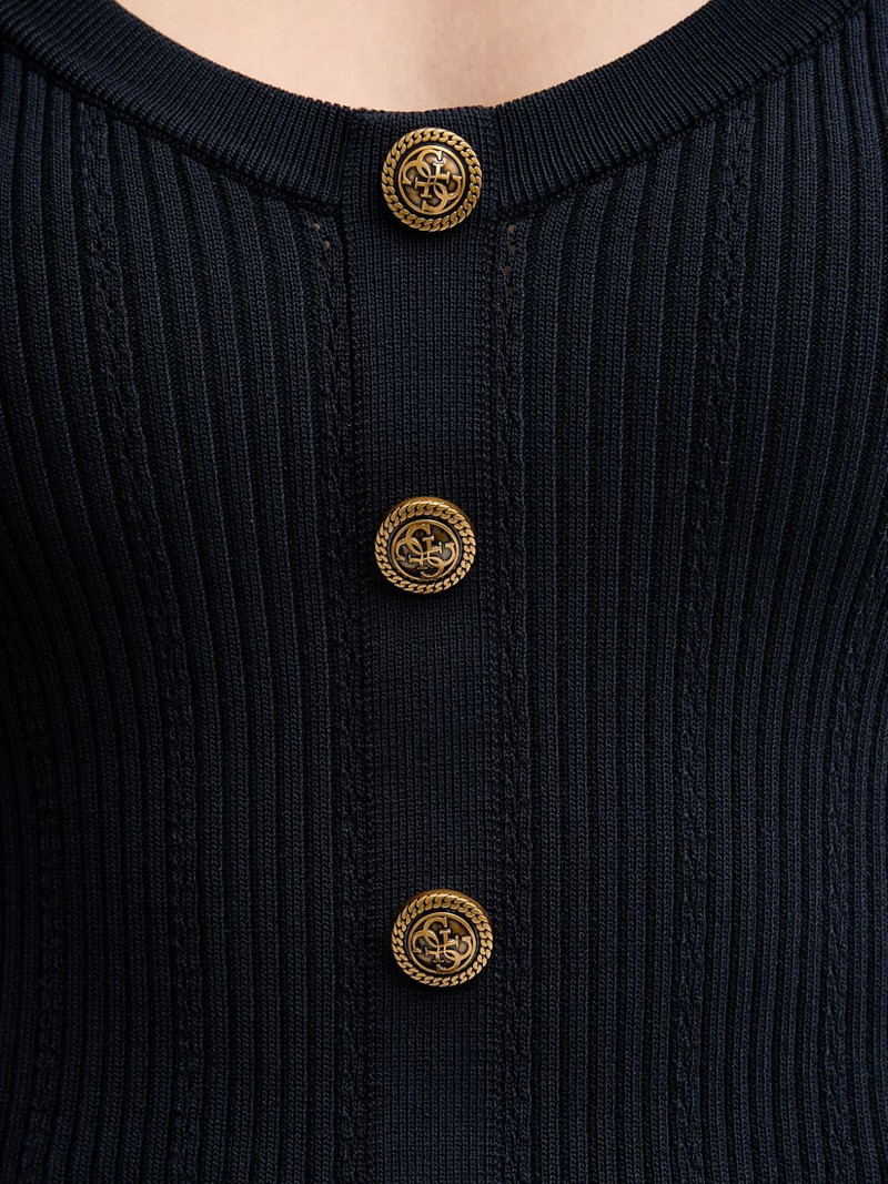 Emmie ribbed-knit button top 5