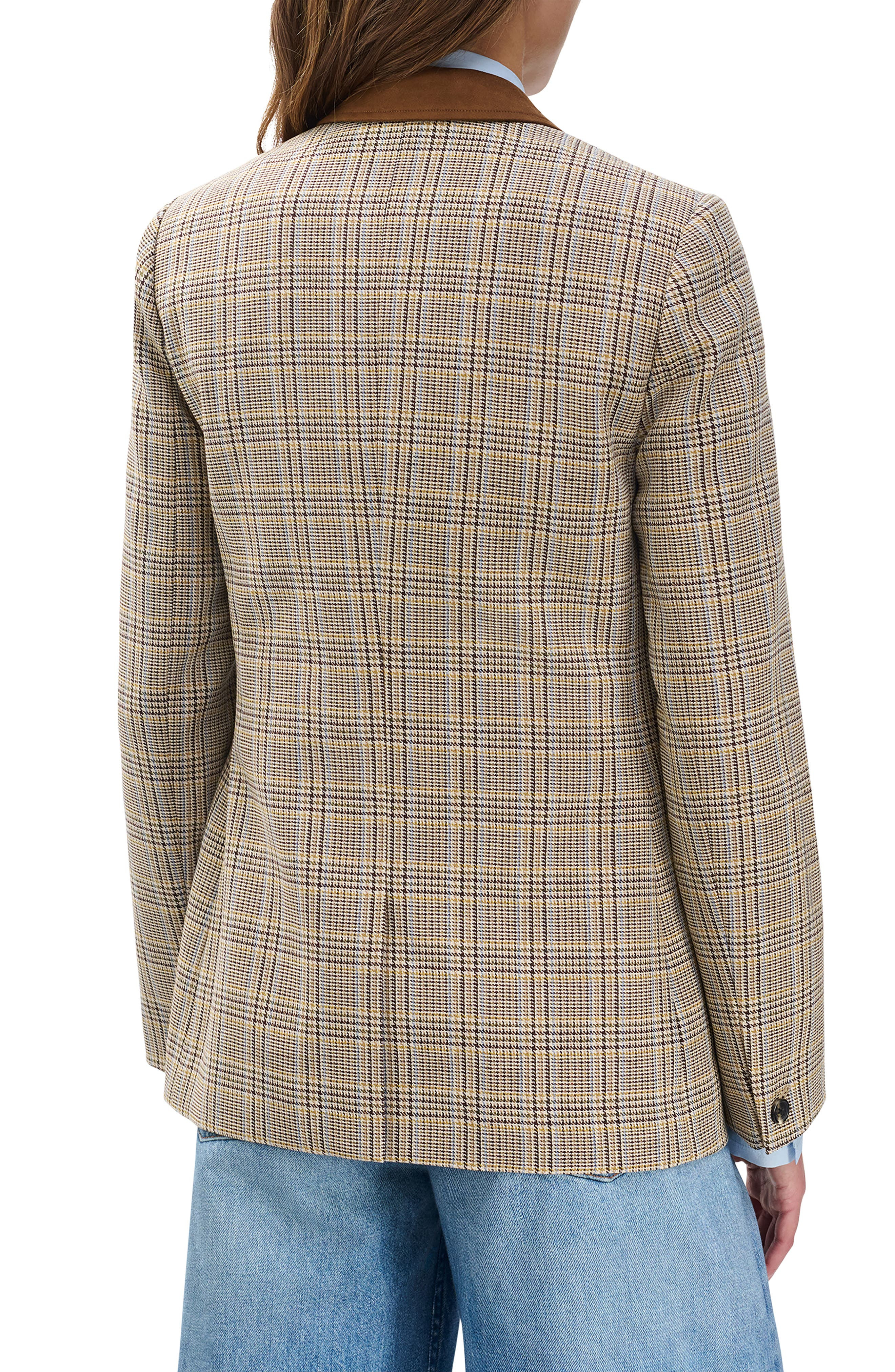 rag & bone Evia Plaid Wool Blend Blazer in Tan Multi at Nordstrom - 2