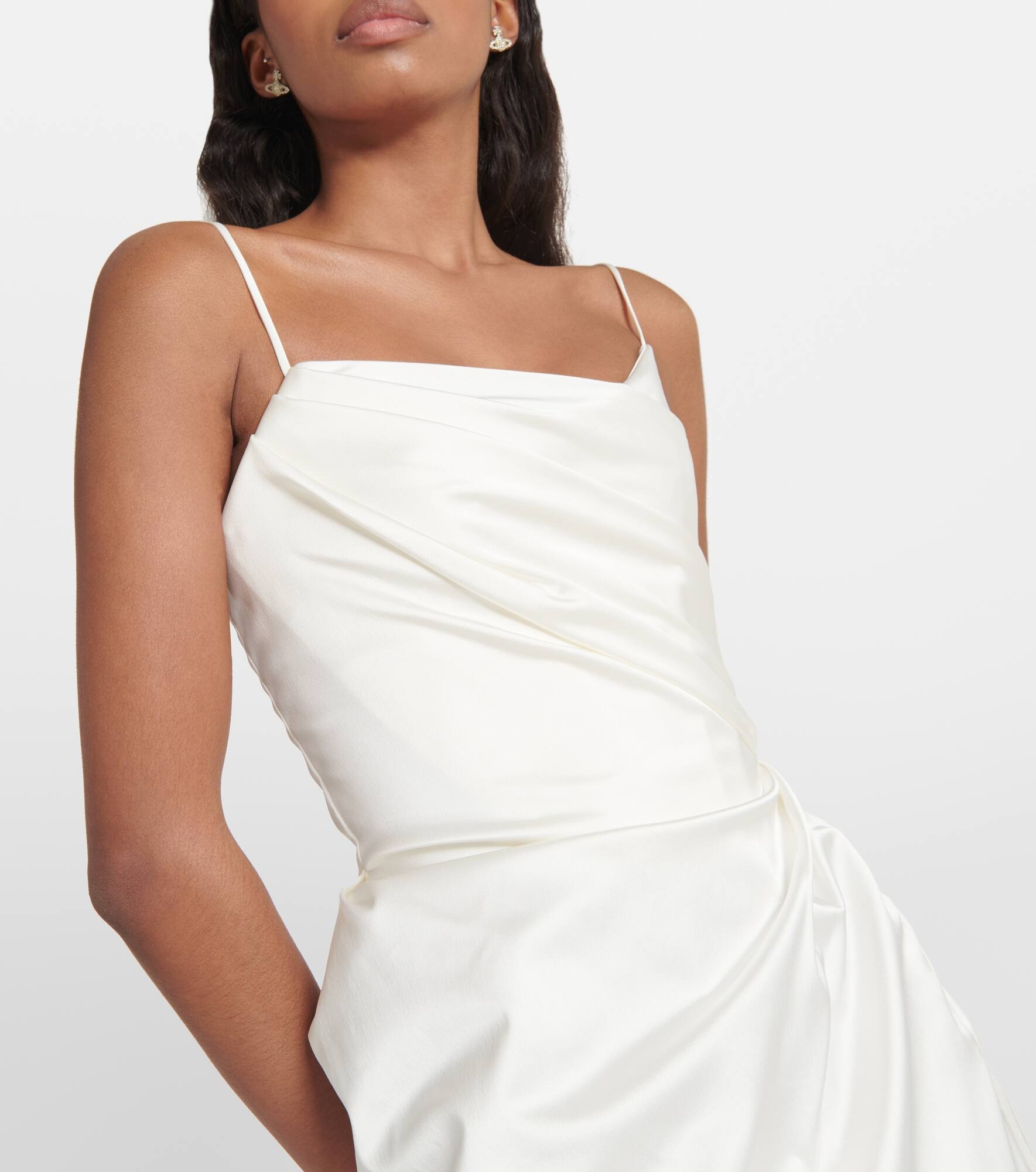 Bridal Venus embellished satin minidress - 4
