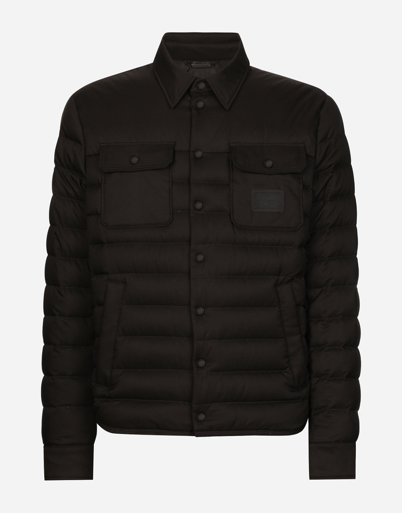 Padded satin jacket with shirt collar 1