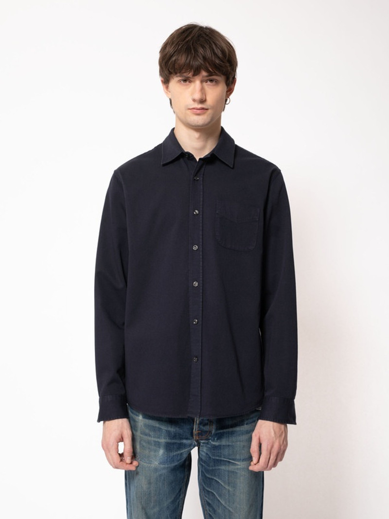 Nudie Jeans John Everyday Shirt Navy outlook