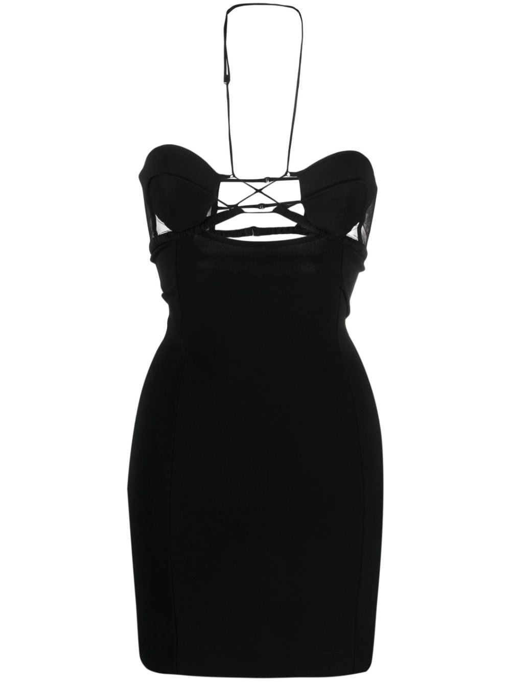 strappy cut-out minidress - 1