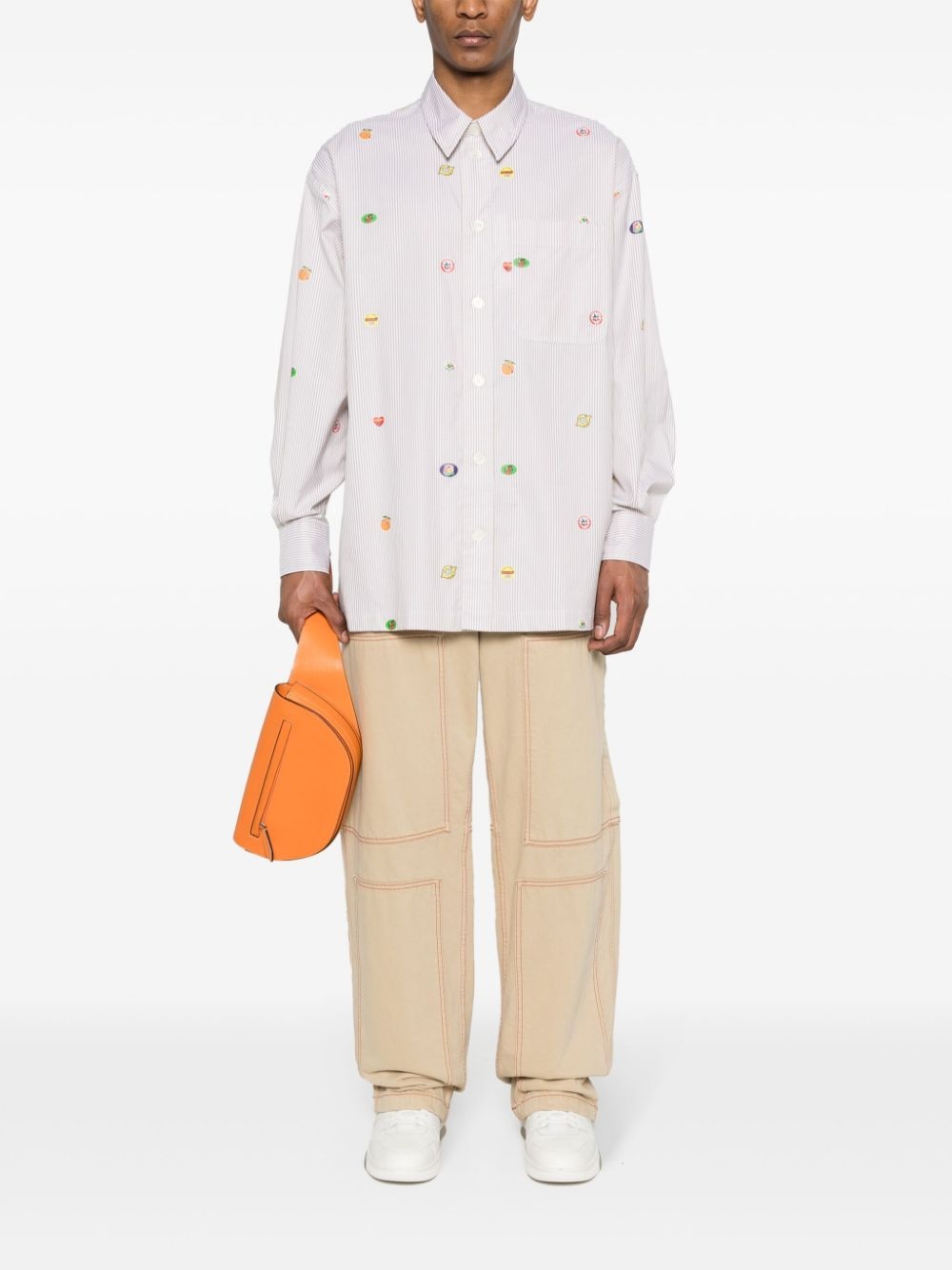 Fruit Stickers striped shirt - 2
