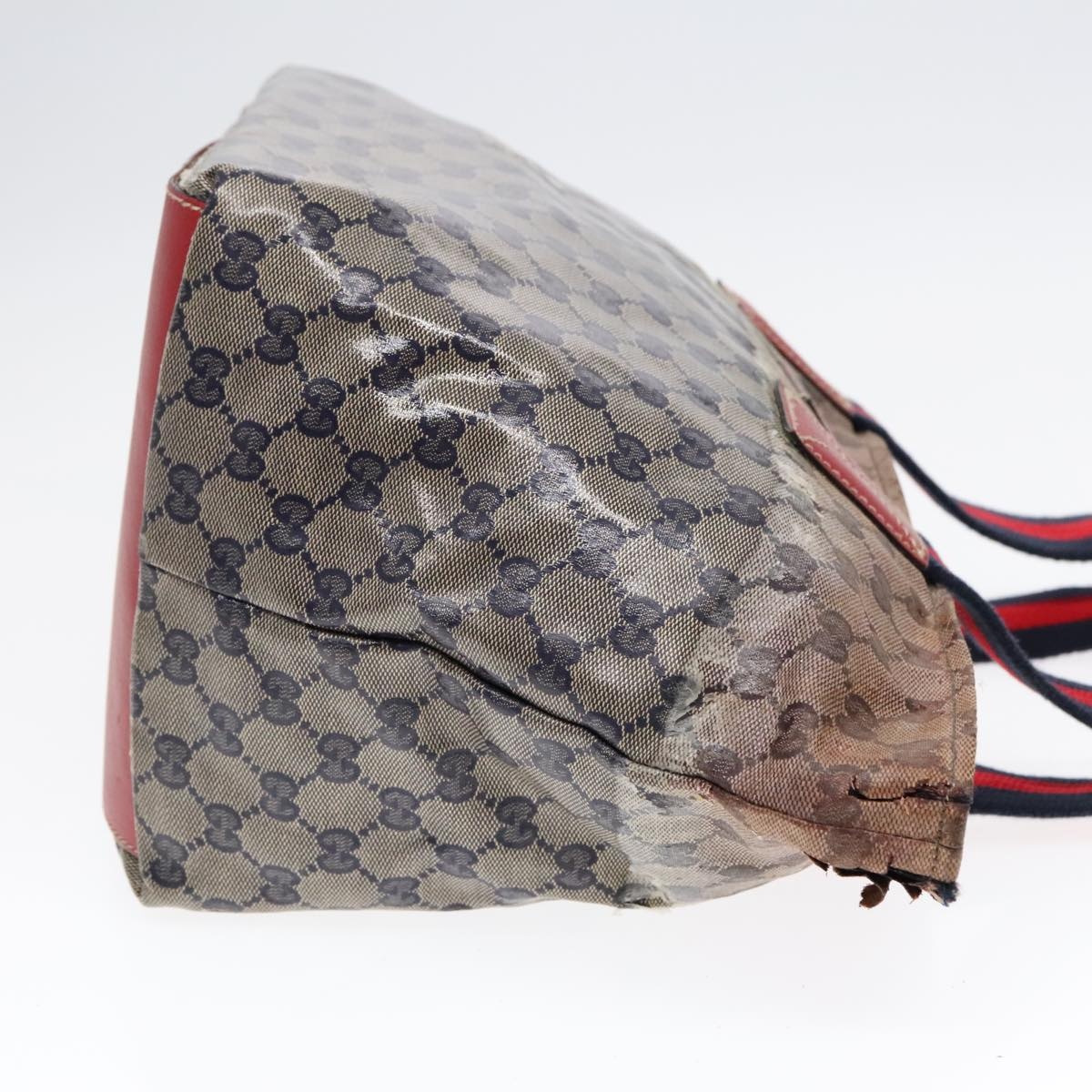 GUCCI GG Crystal Sherry Line Tote Bag Gold Red Navy - 5