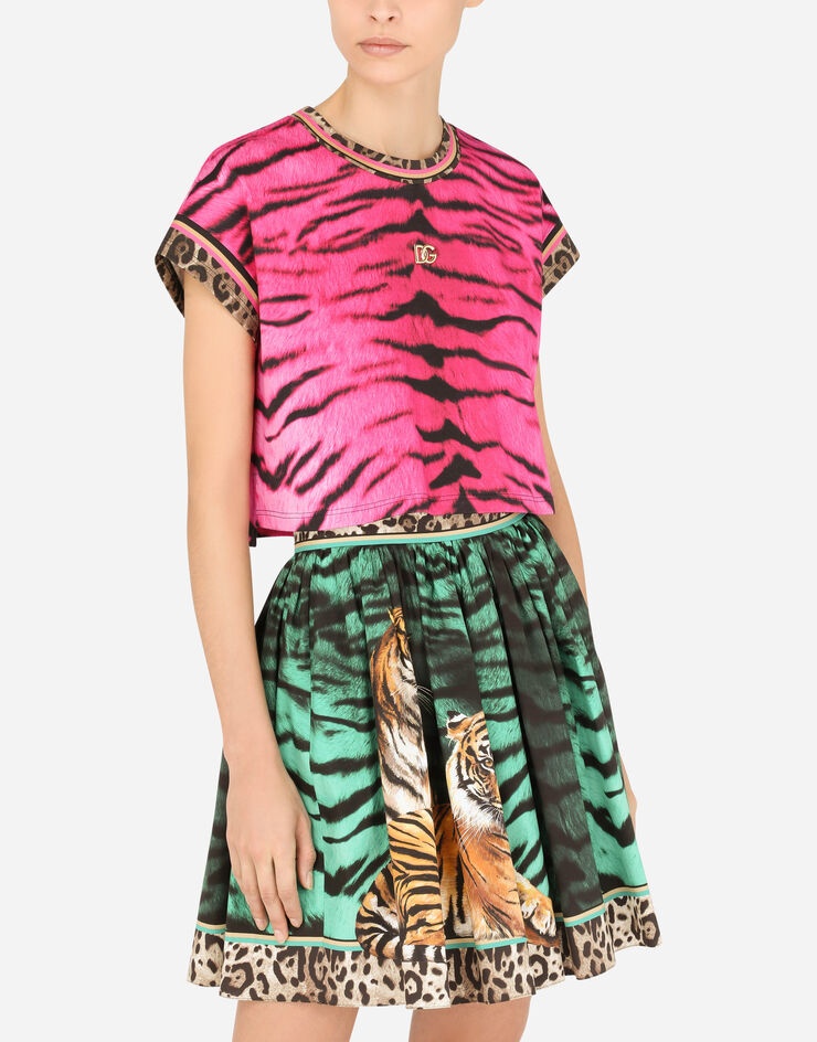 Interlock T-shirt with tiger print - 4