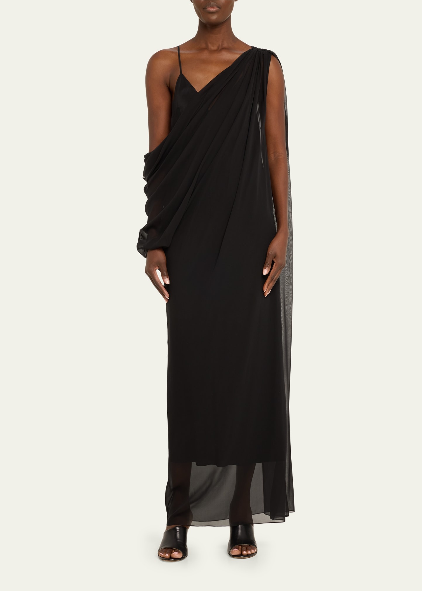 Taj Long Draped Silk Dress - 2