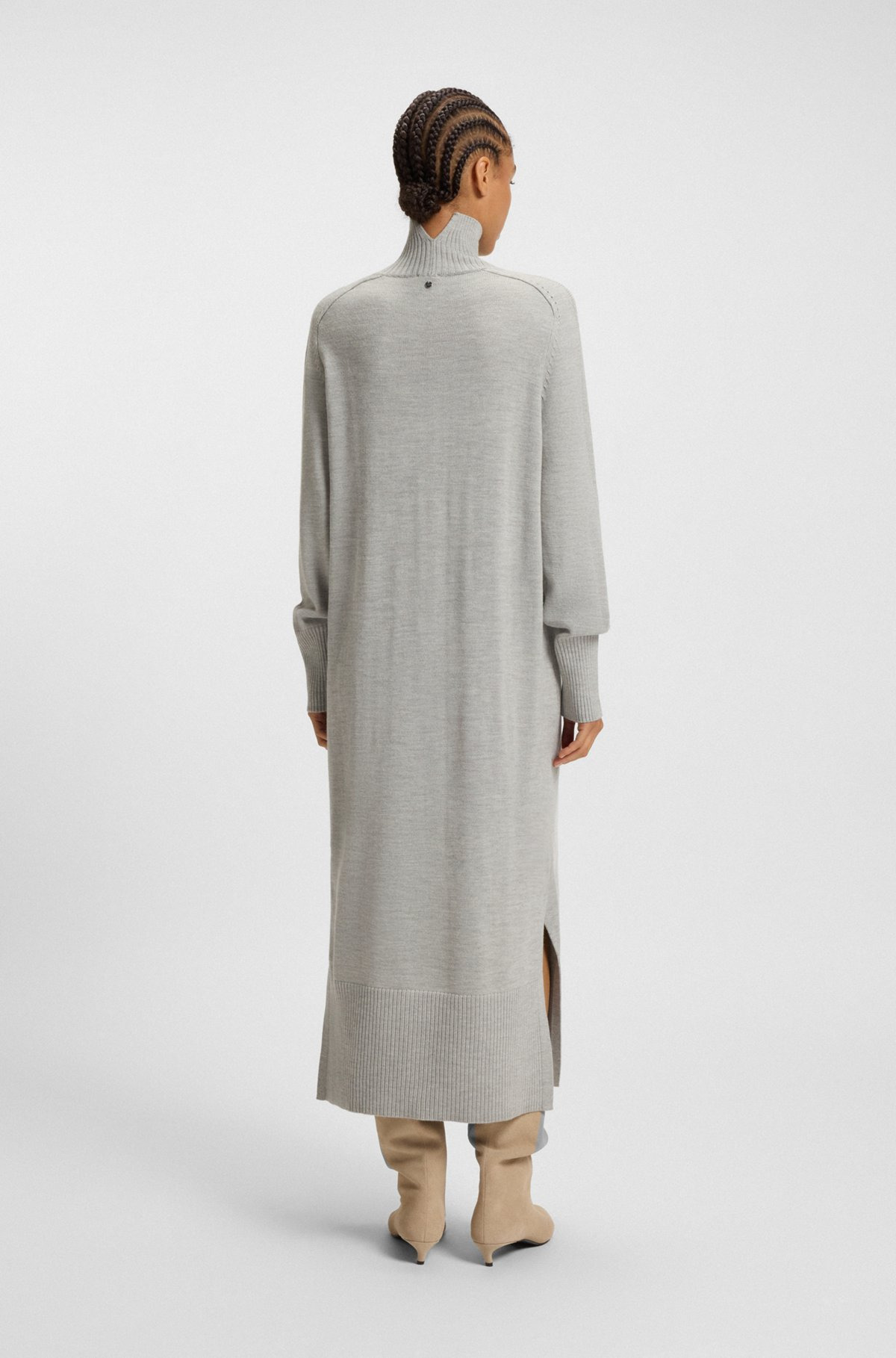 RELAXED-FIT KNITTED DRESS IN A VIRGIN-WOOL BLEND - 5