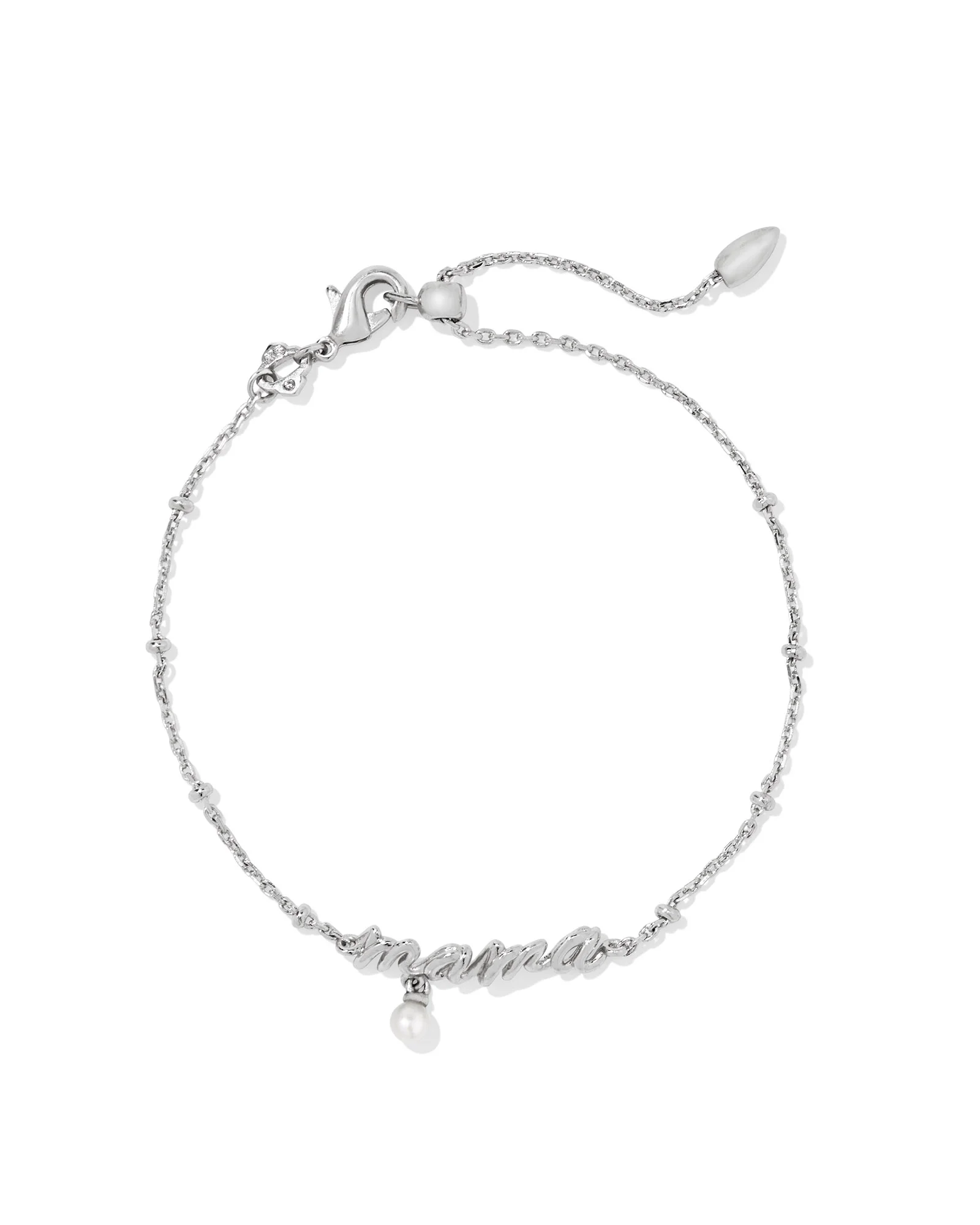 Mama Script Delicate Chain Bracelet in Silver - 1