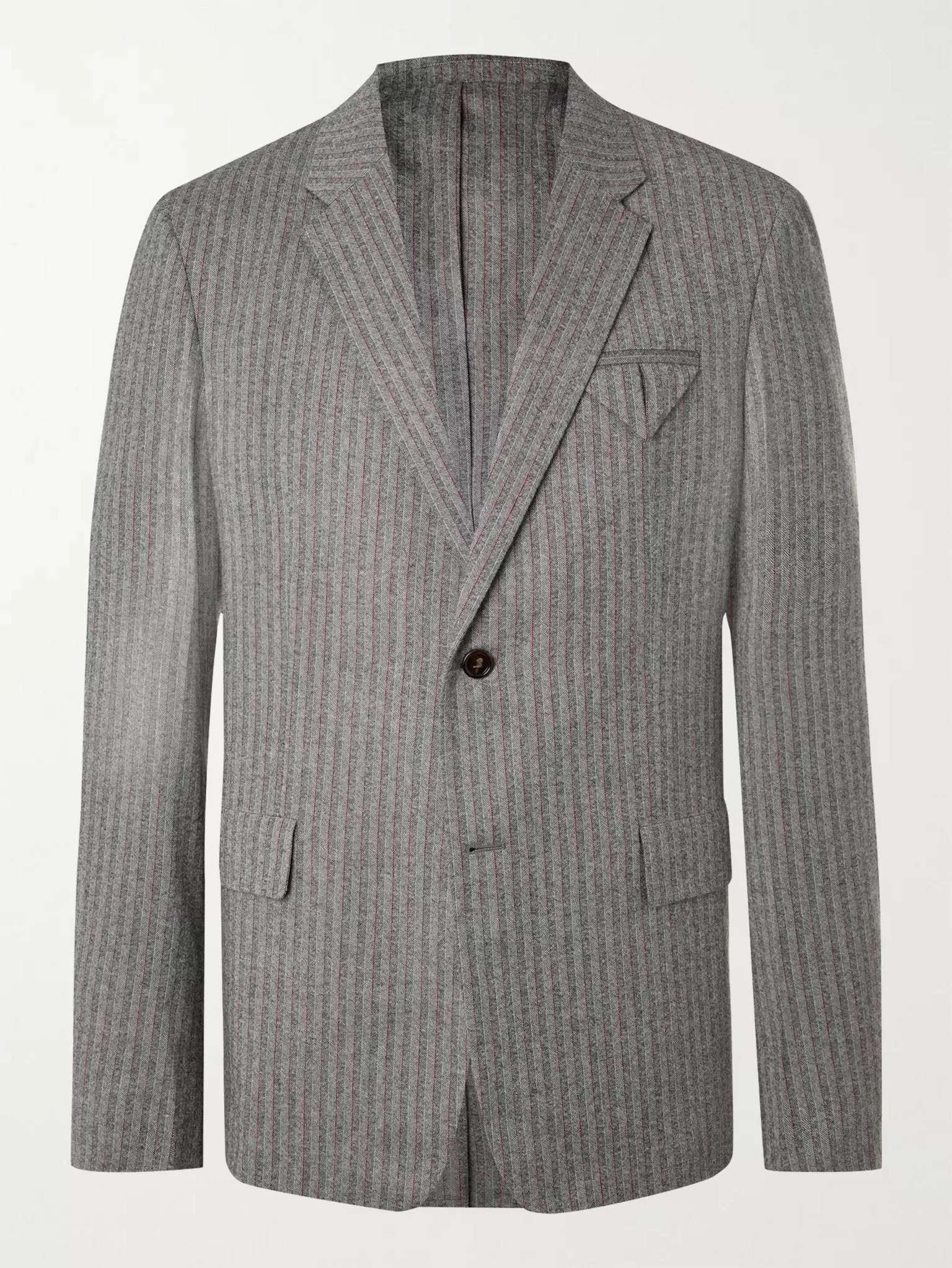 Herringbone Stretch-Wool Flannel Suit Jacket - 1