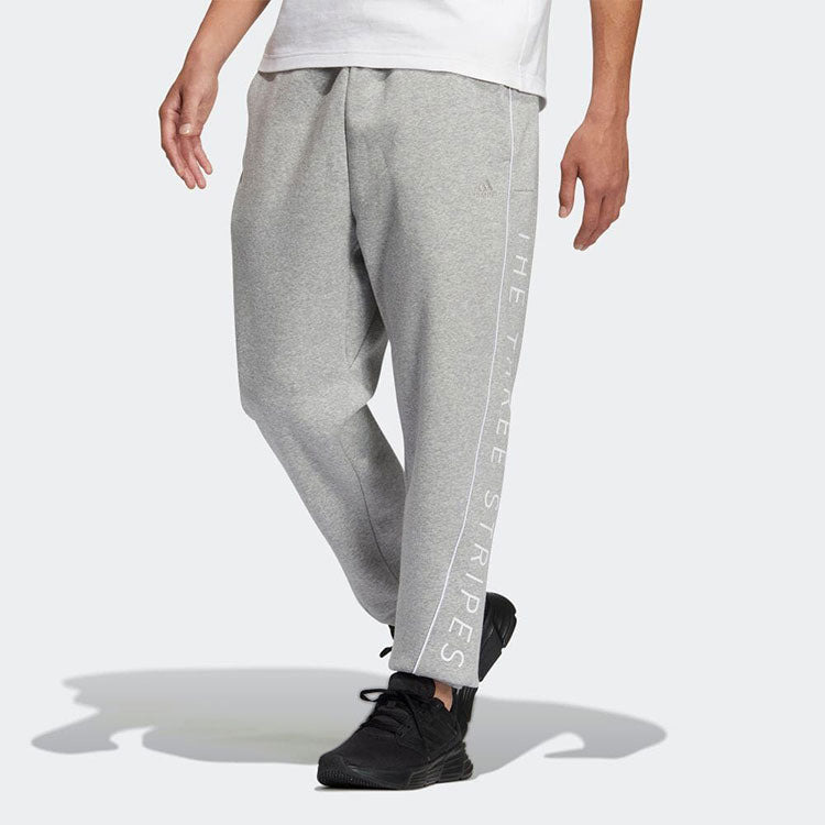 Men's adidas Solid Color Alphabet Logo Casual Sports Pants/Trousers/Joggers Gray HM2681 - 2