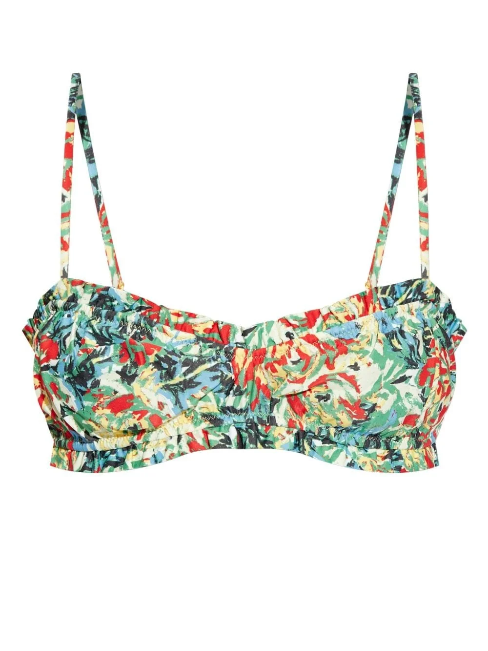 ruffle-trim bandeau top - 1