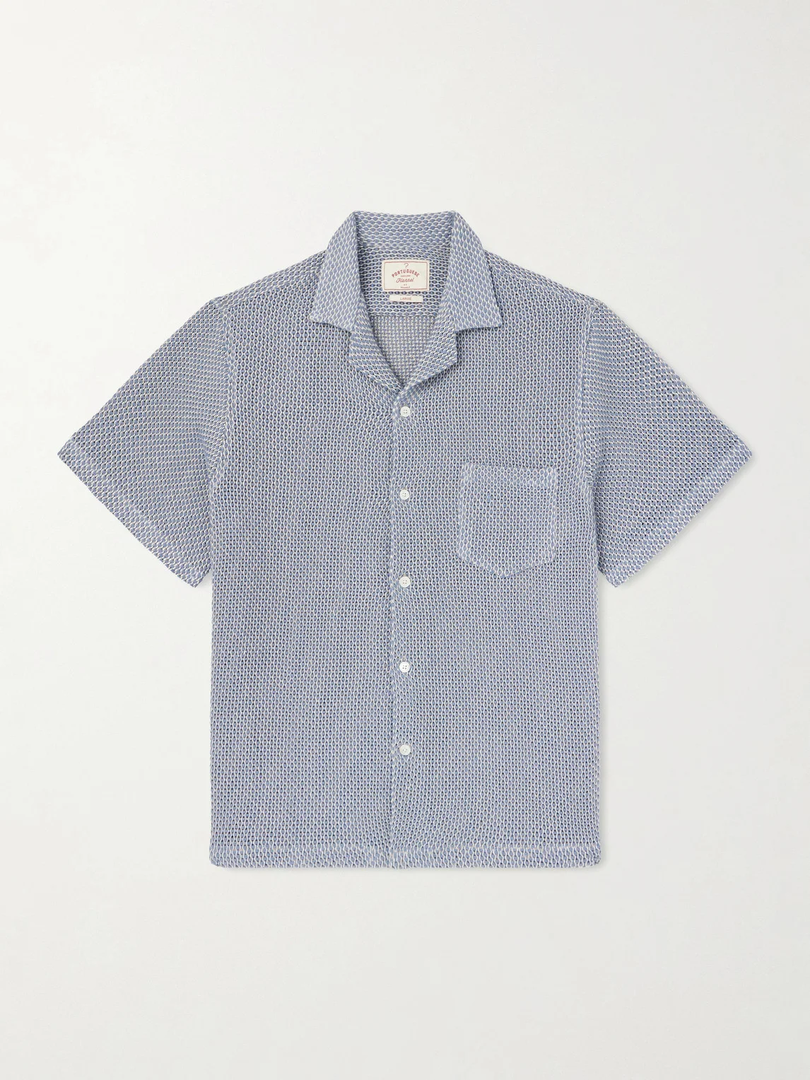 Agora Camp-Collar Cotton-Blend Shirt - 1