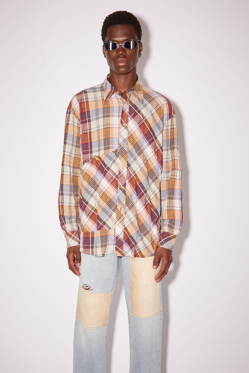 Acne Studios Long sleeve shirt - Beige/burgundy outlook