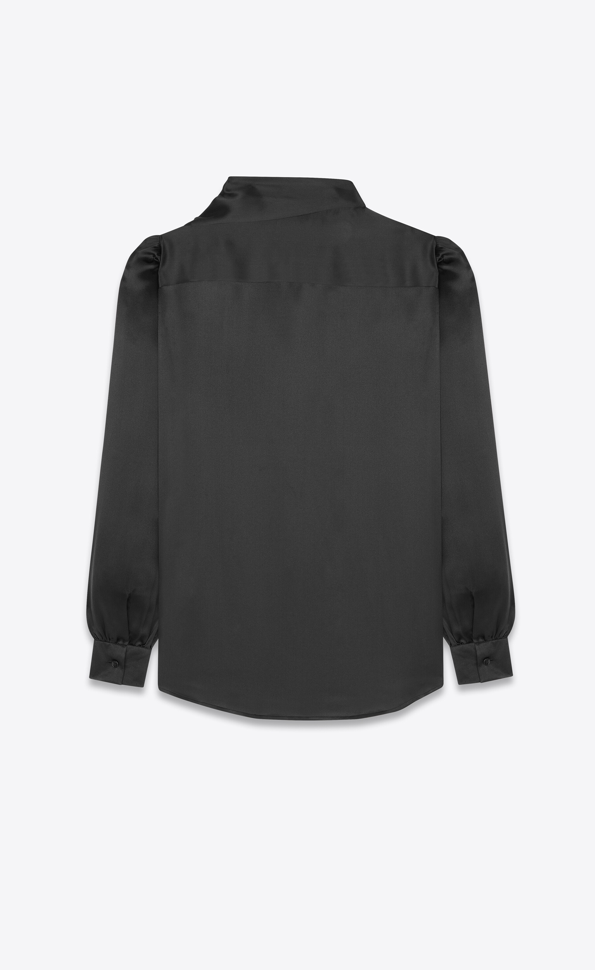 scarf-collar shirt in crepe satin - 3
