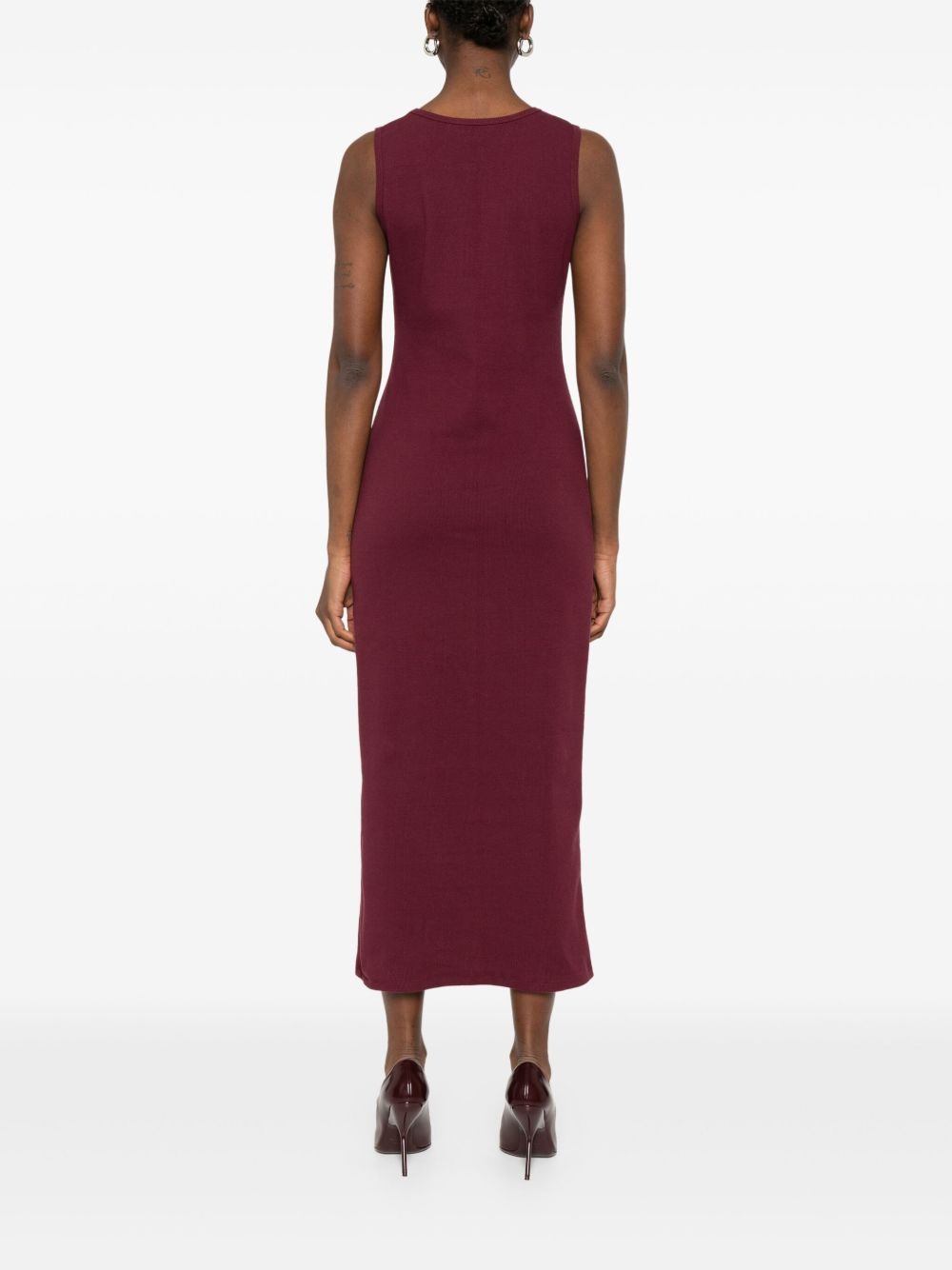 flower-appliqué midi dress - 4