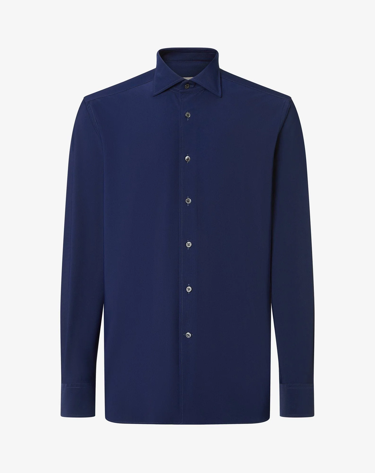 Blue bi-elastic fabric shirt - 1