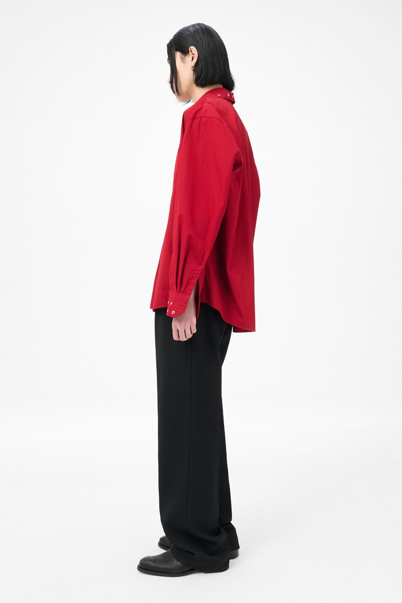 Above Shirt Lipstick Red Super Poplin 4