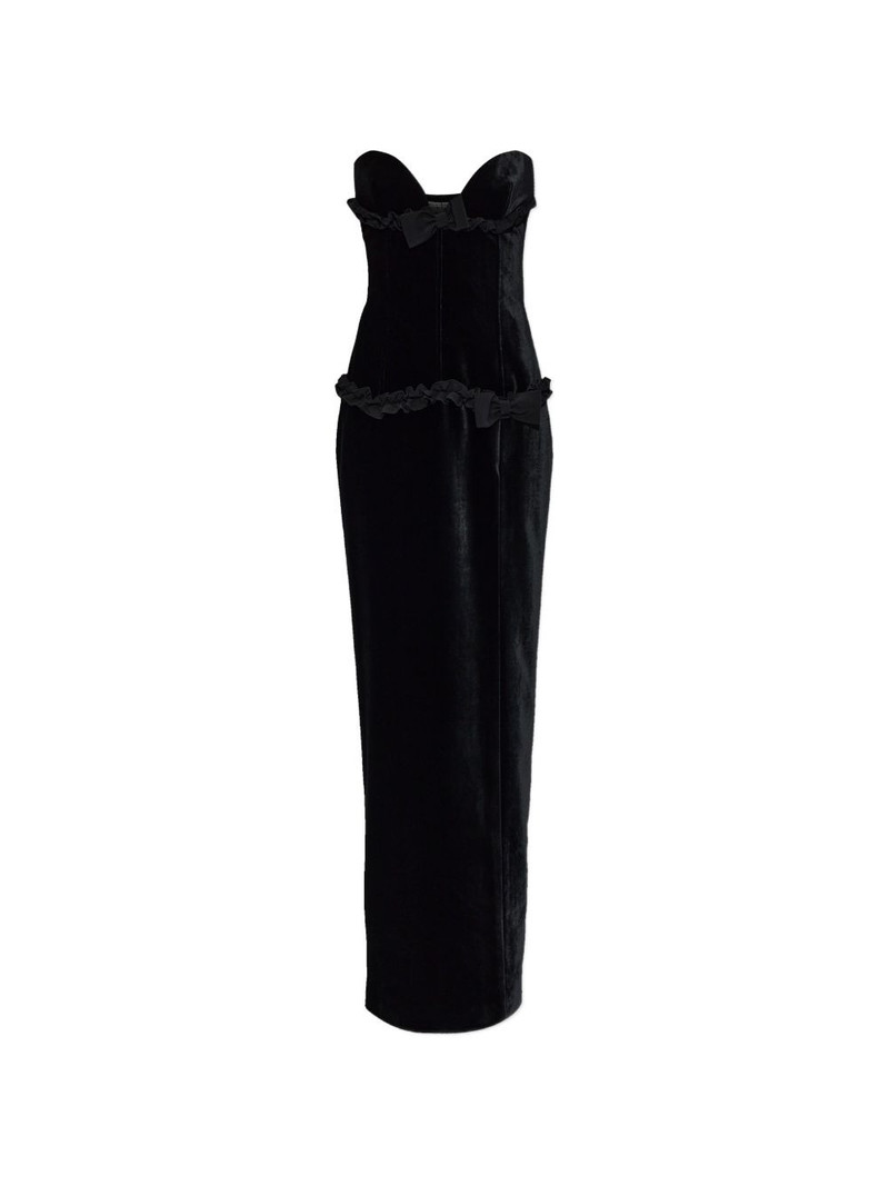 ruffled bow-detail maxi dress 1