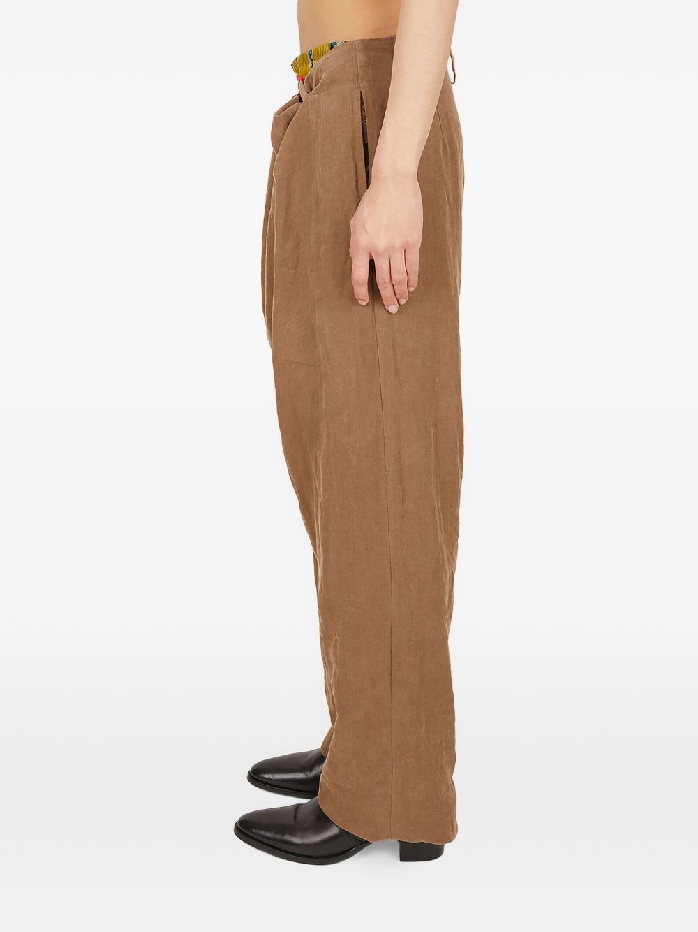 drawstring-detail regular trousers - 3