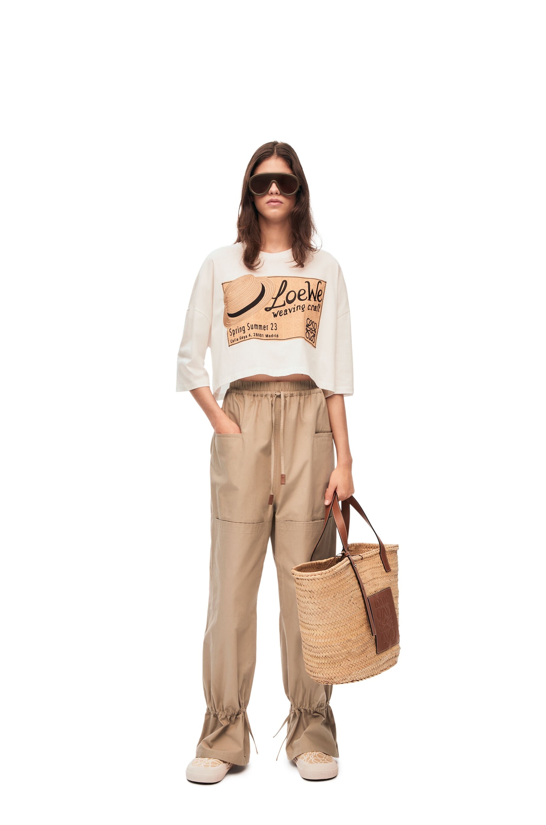 Drawstring cargo trousers in cotton - 2