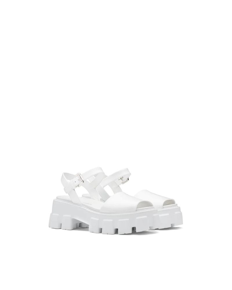 Prada Monolith brushed leather sandals outlook