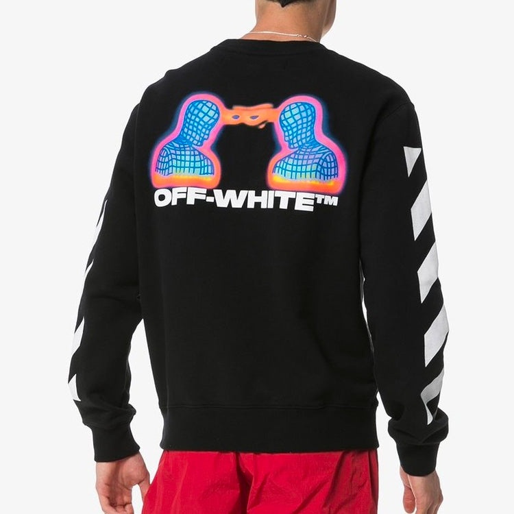 Off-White Mens Thermo Striped Logo Slim-fit Sweatshirt OMBA025E19E300061088 - 4