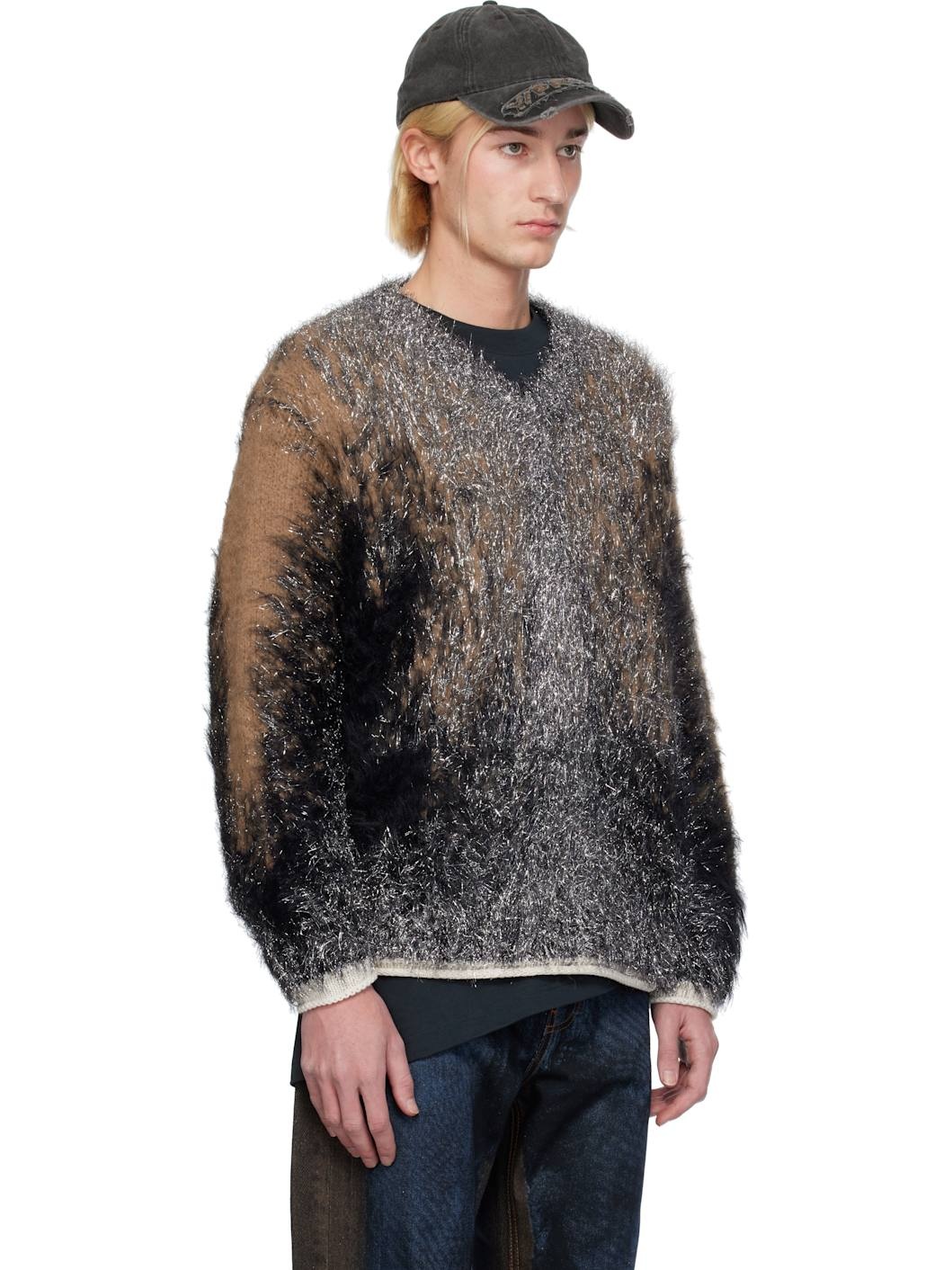 Beige & Gray Hairy Gradient Sweater - 2