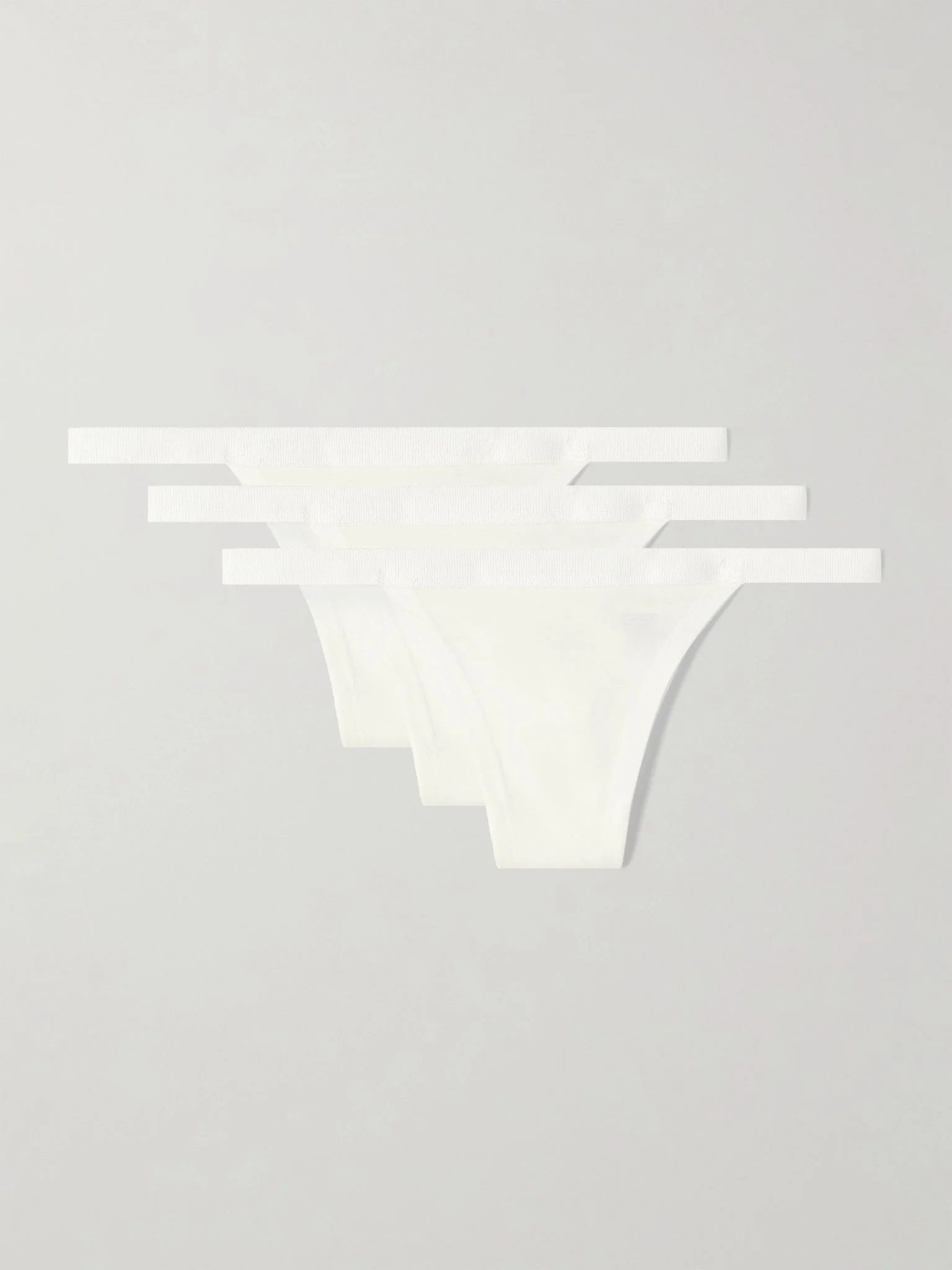 Set of three stretch-TENCEL™ Lyocell thongs White - 1