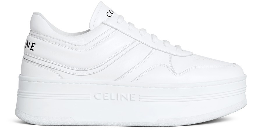 Block sneakers with wedge outsole in calfskin - 1