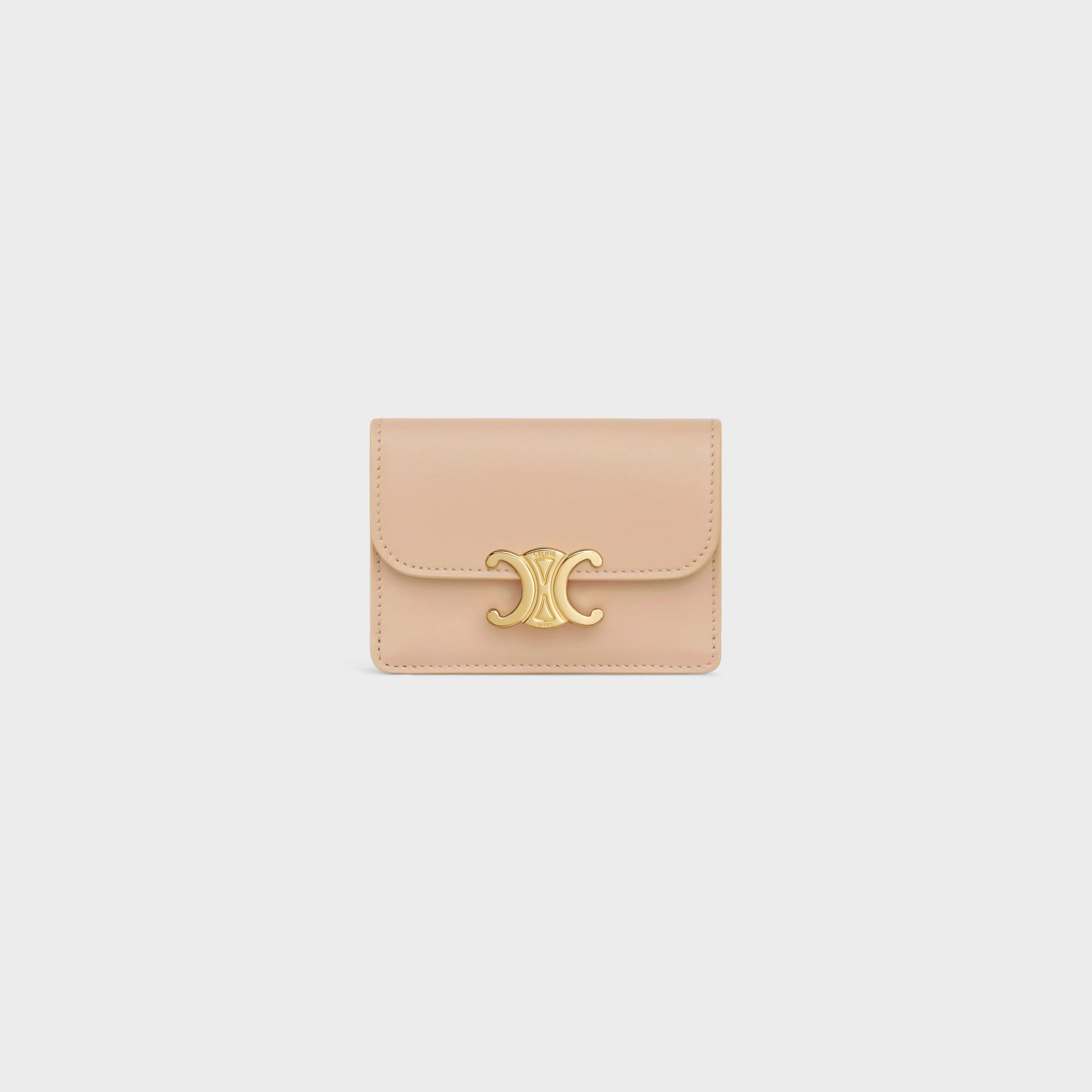 CARD HOLDER WITH FLAP TRIOMPHE in Shiny calfskin - 1
