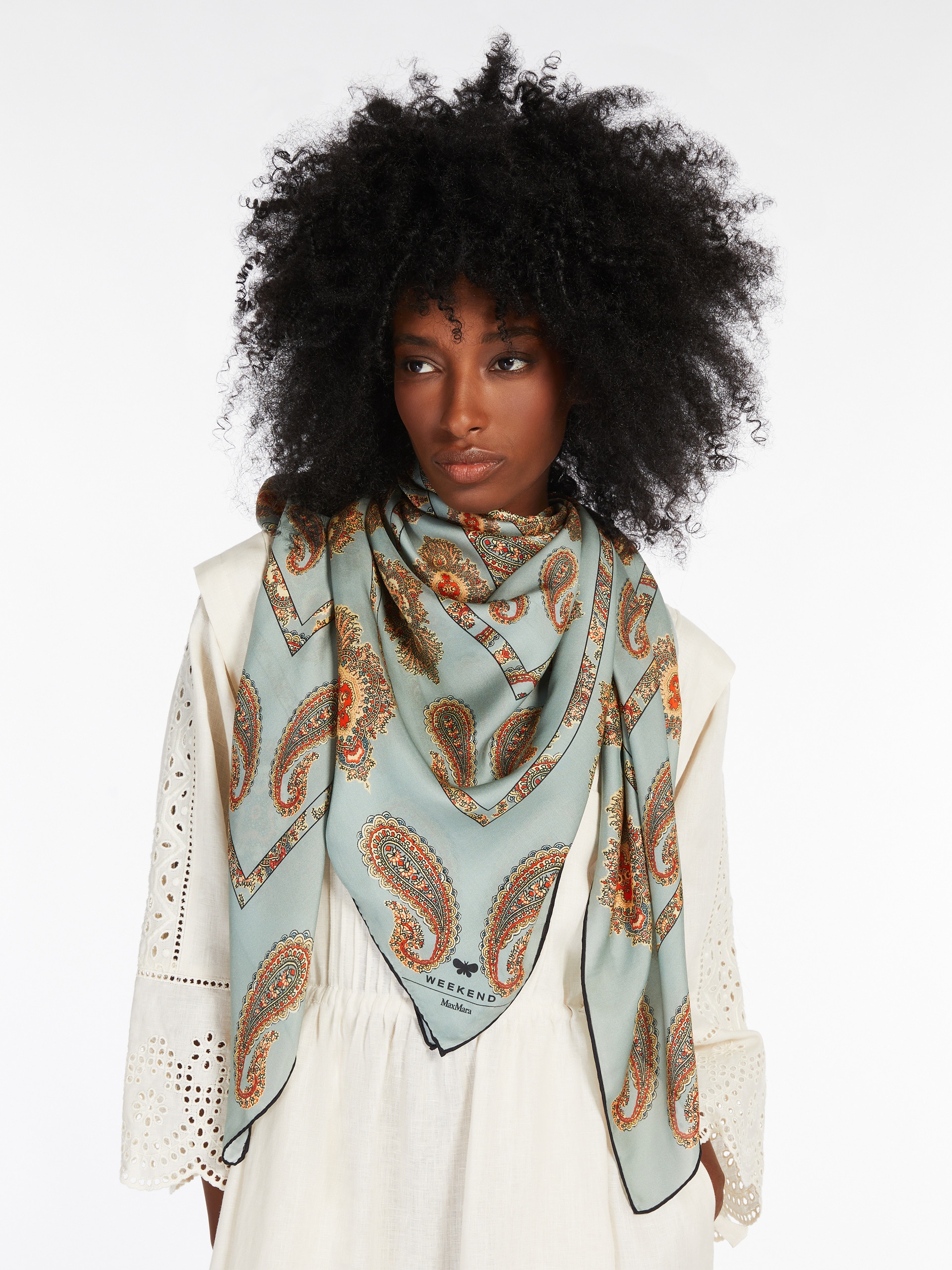 SARONG Modal and printed silk shawl - 4