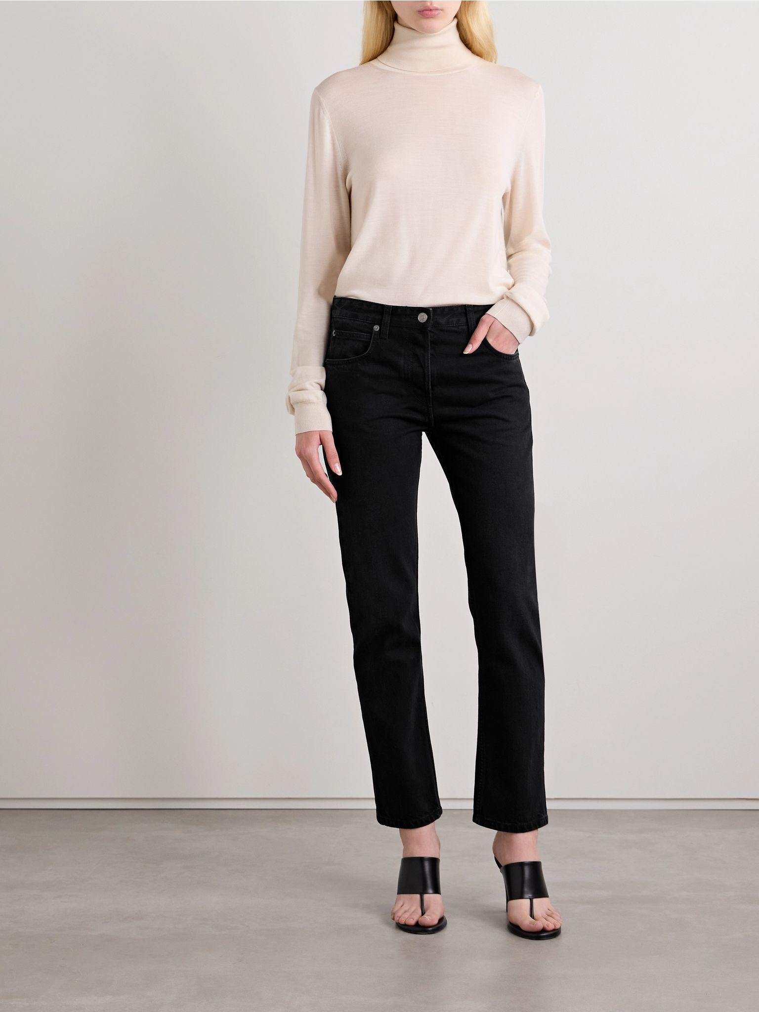 Riaco mid-rise straight-leg jeans Black - 2