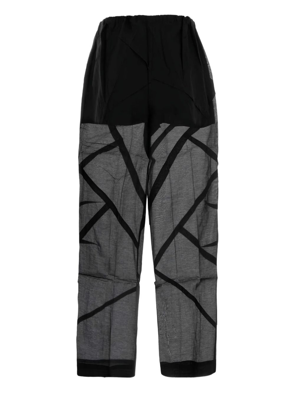 sheer-panelled wide-leg trousers - 2