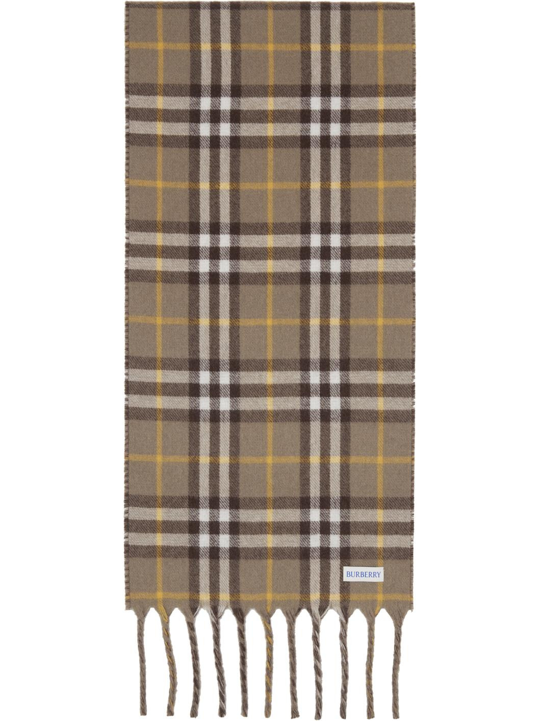 Brown & Taupe Reversible Knight Stamp Scarf - 2