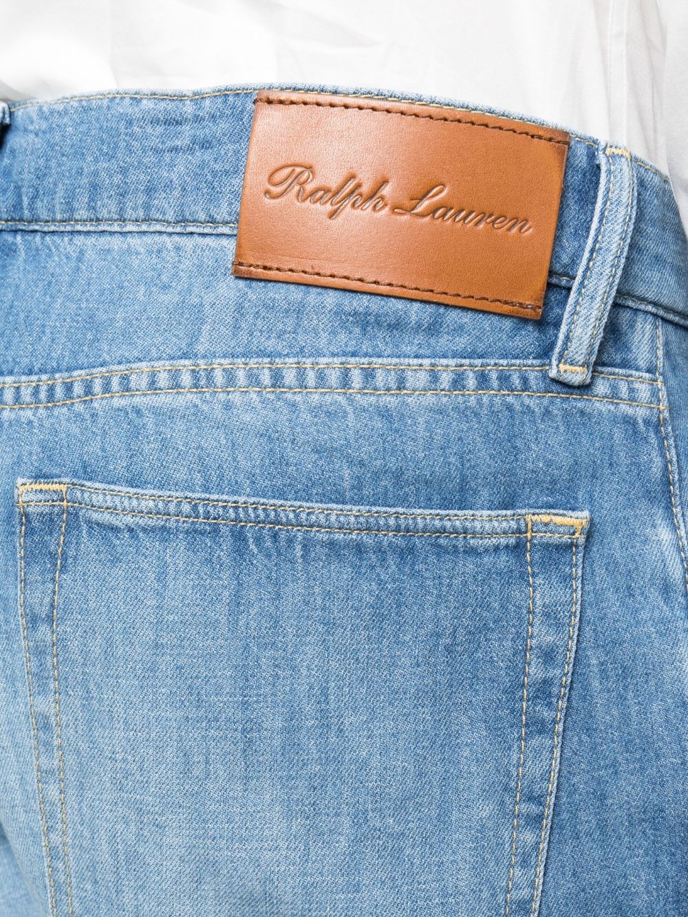 stonewashed straight-leg jeans - 5