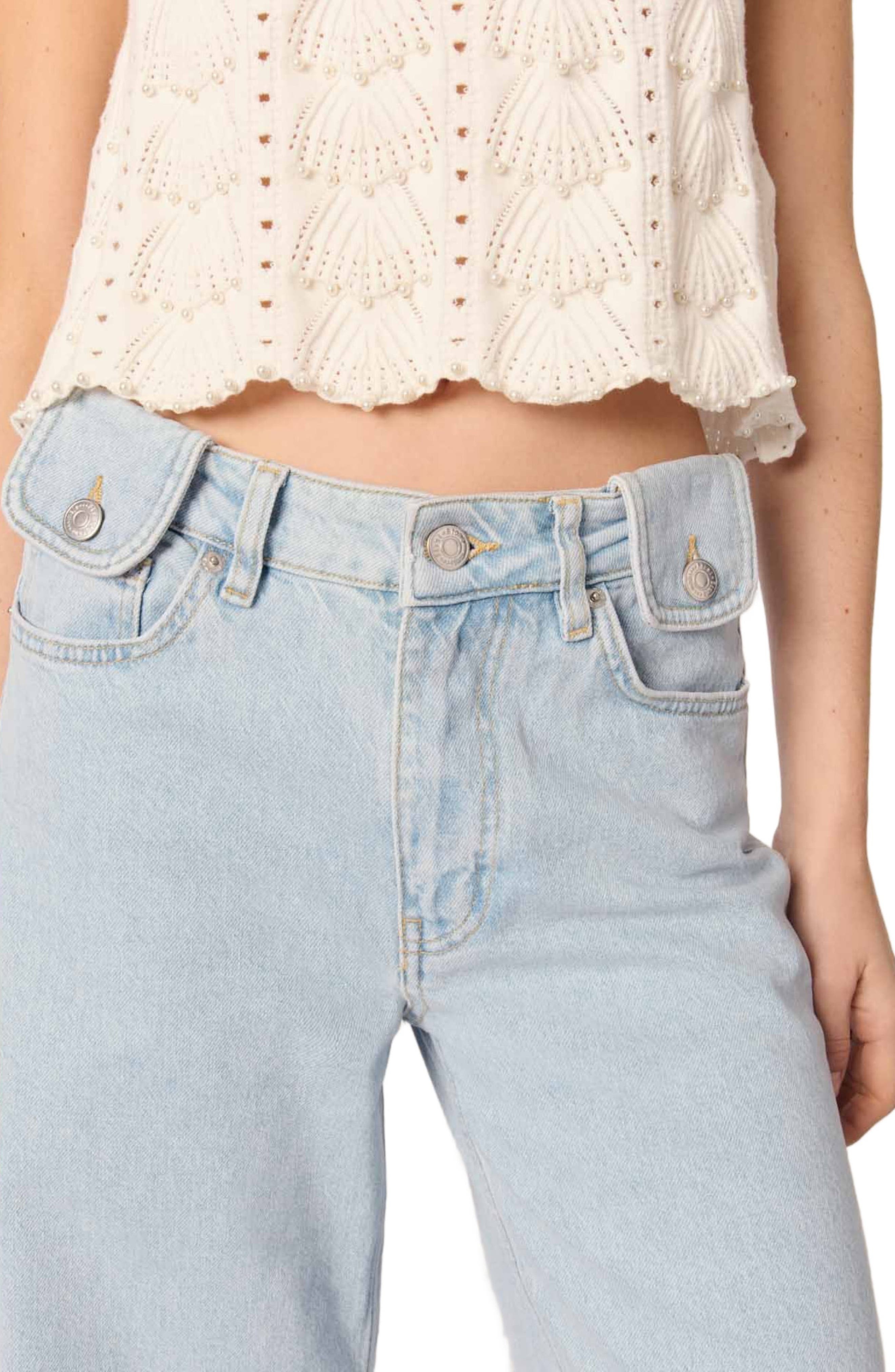 maje Faded wide-leg jeans in Light Blue at Nordstrom - 6