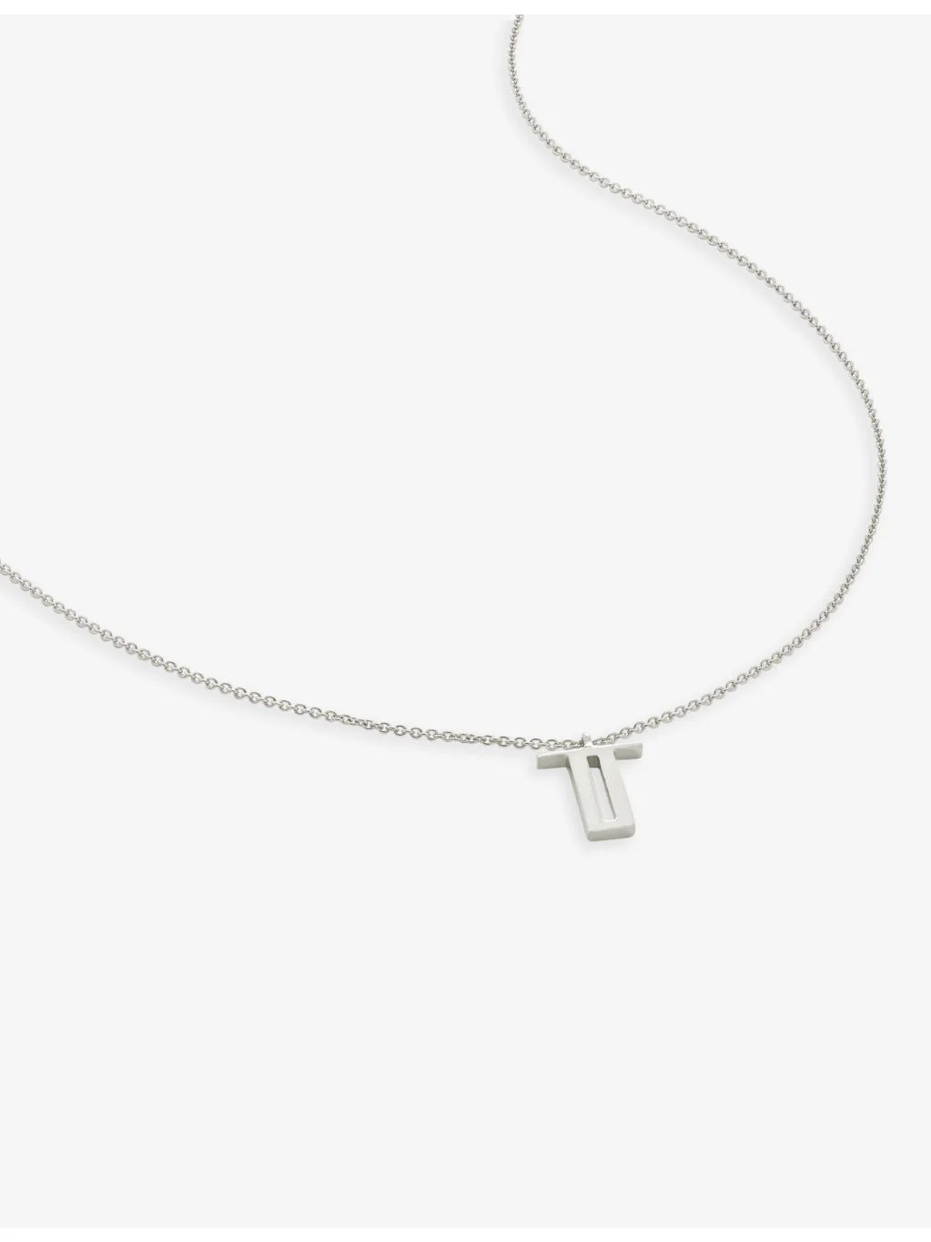 T letter-charm sterling-silver pendant necklace - 1