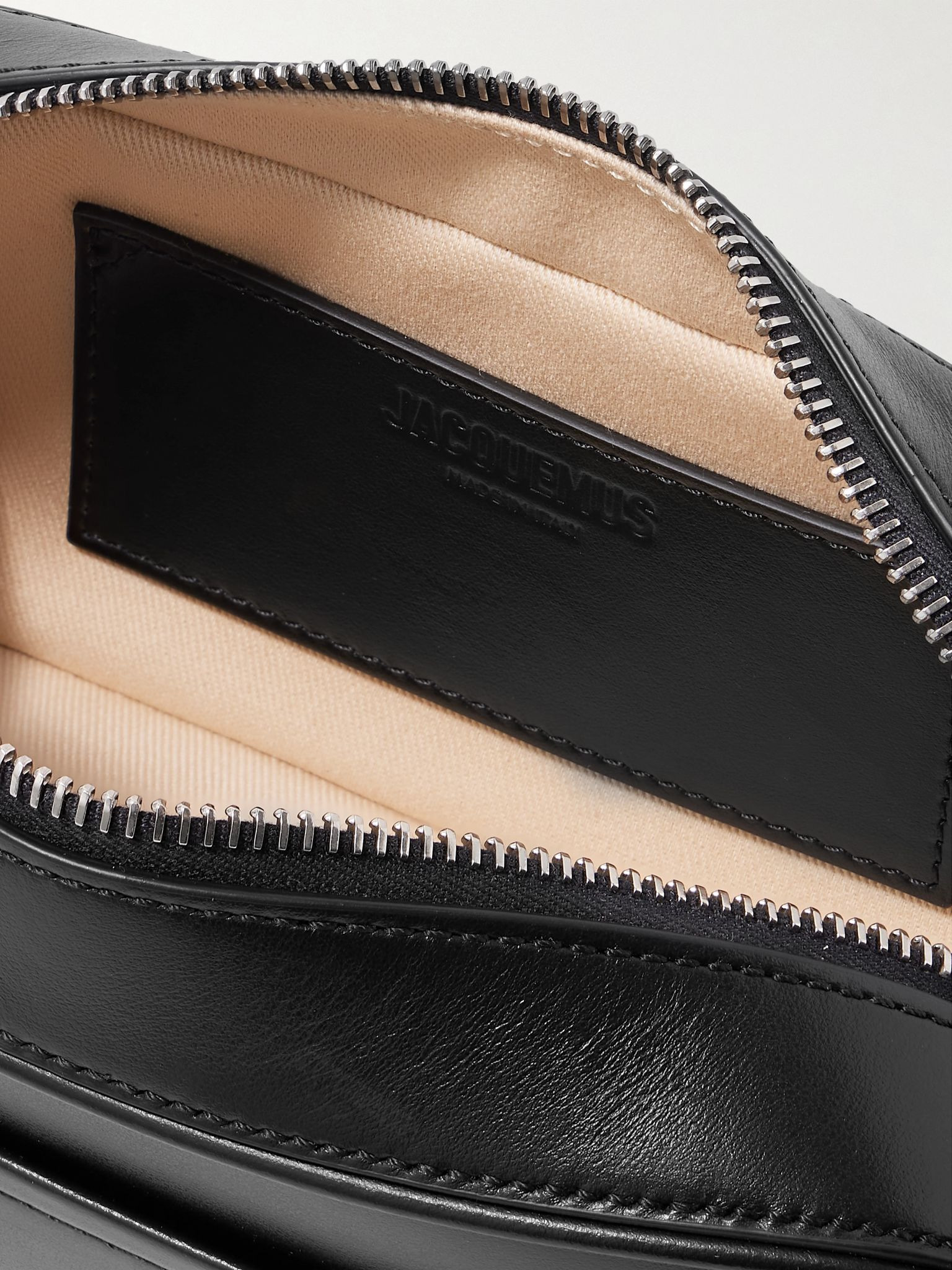 Le Baneto Leather Messenger Bag Black - 5