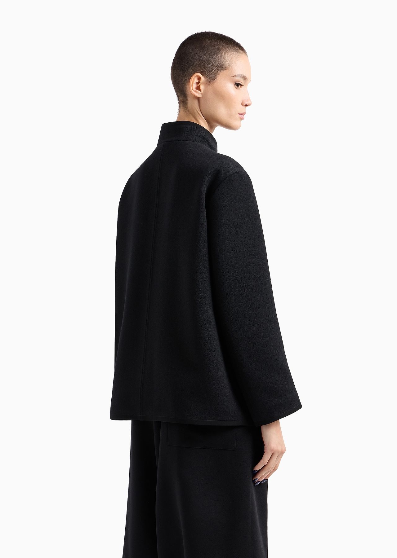 Single-breasted wool-blend cropped pea coat - 3