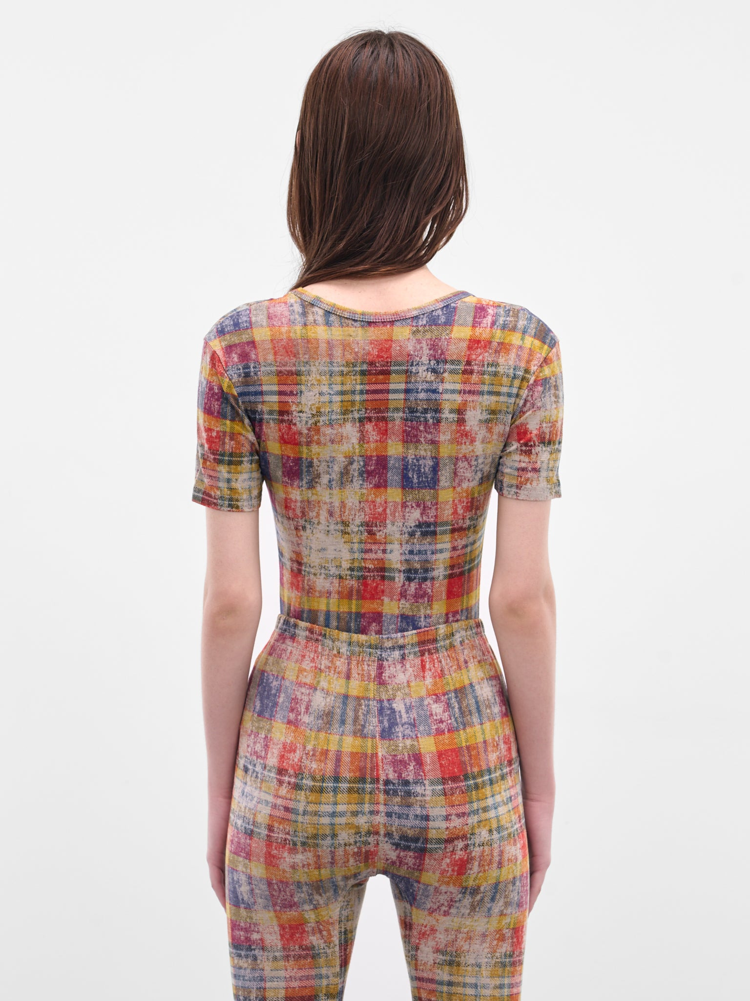 Red Distressed Tartan Peru Tee - 3