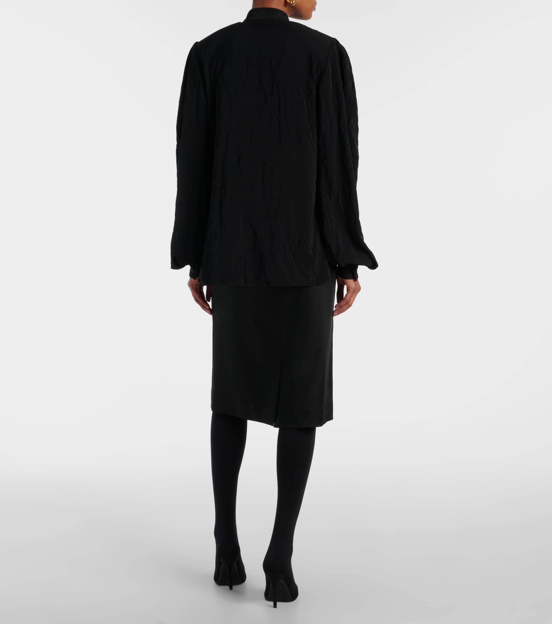 Tie-neck crêpe blouse - 3